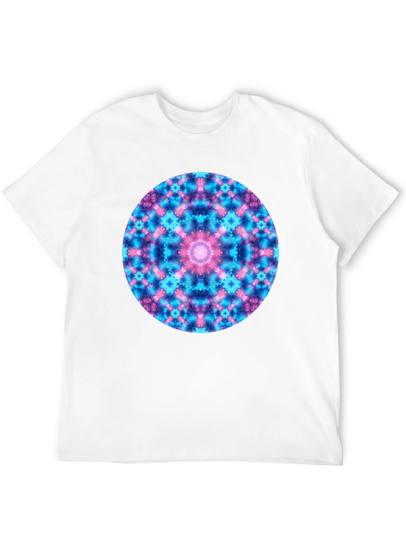 Black Cosmic Mandala T-Shirt - Colorful Geometric Design view 12