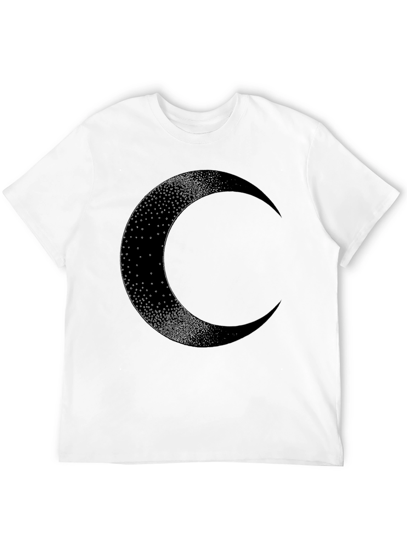 Black Crescent Moon Graphic Tee - Black Cotton Blend view 12