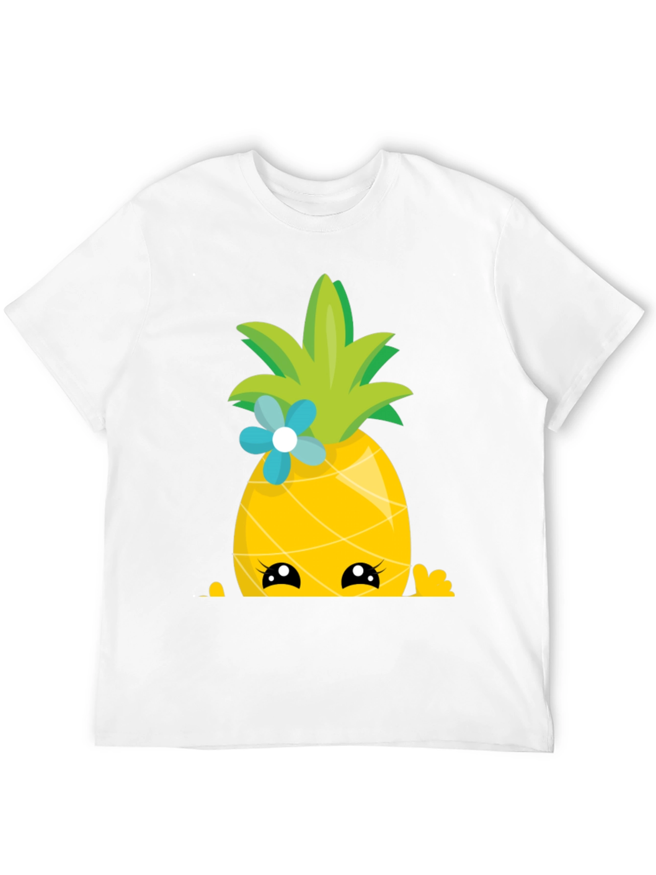 Black Cute Pineapple Peekaboo Graphic T-Shirt view 12