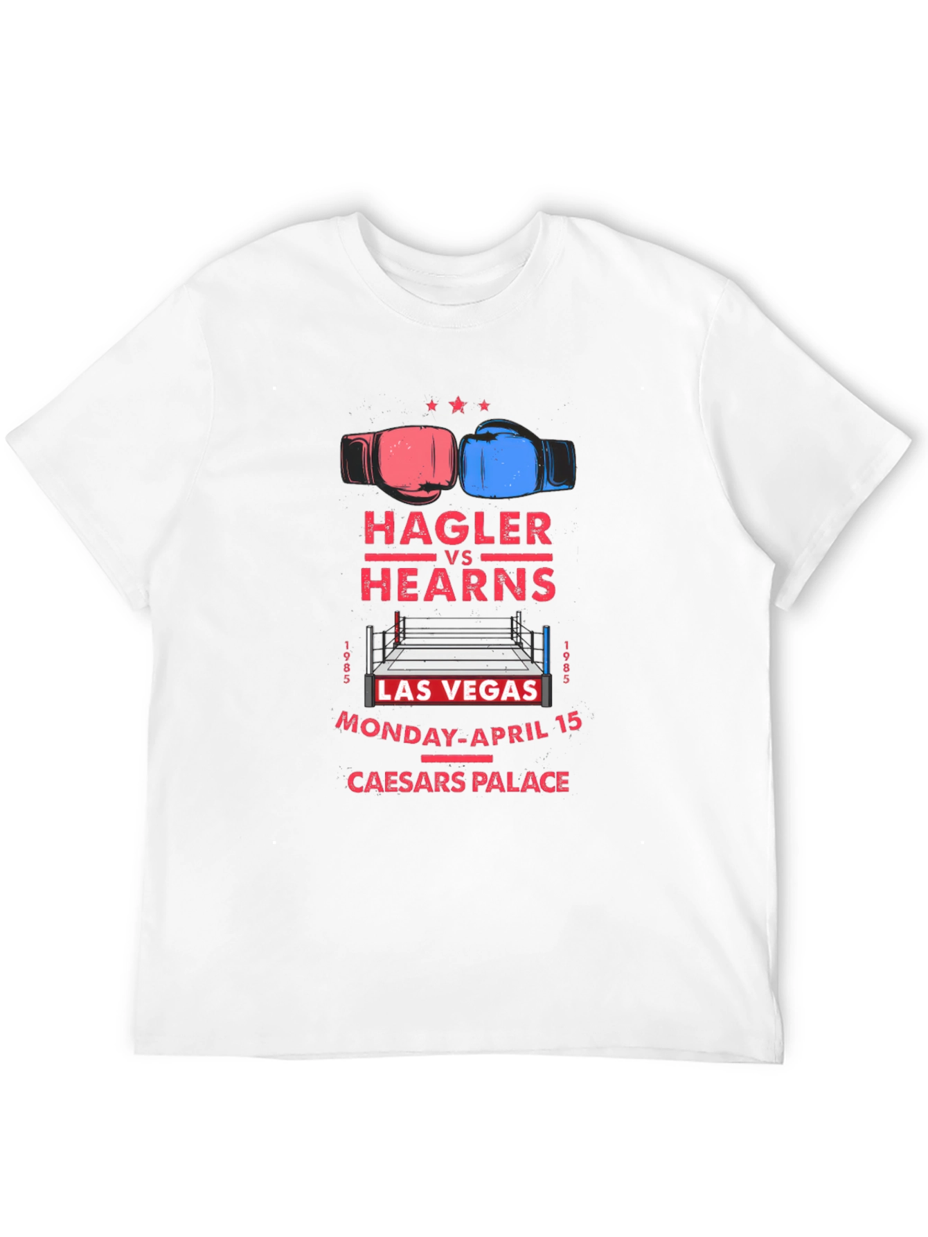 Black Hagler vs Hearns Boxing Match T-Shirt view 12