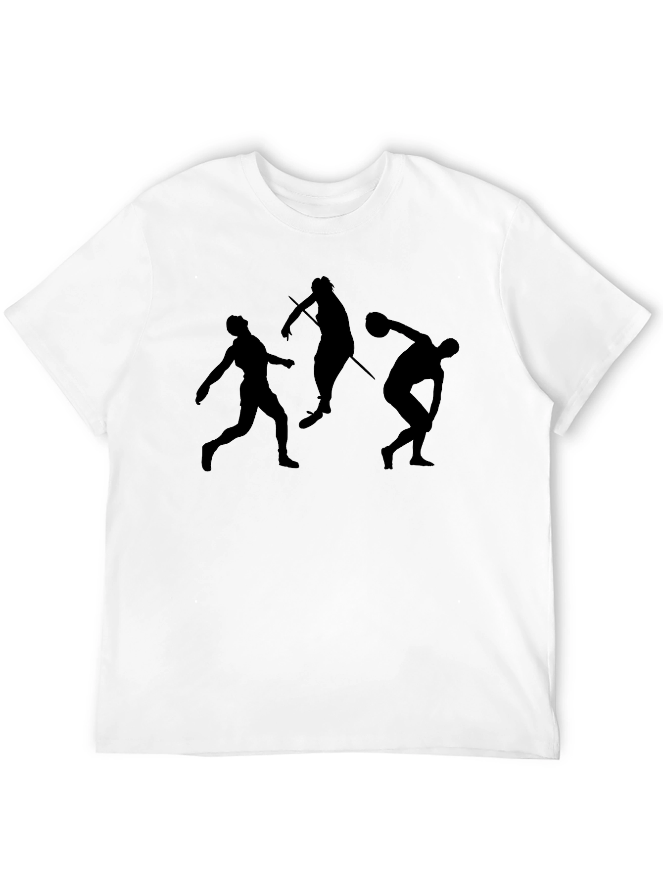 Black Men's Black Graphic Tee - Track & Field Silhouette view 12