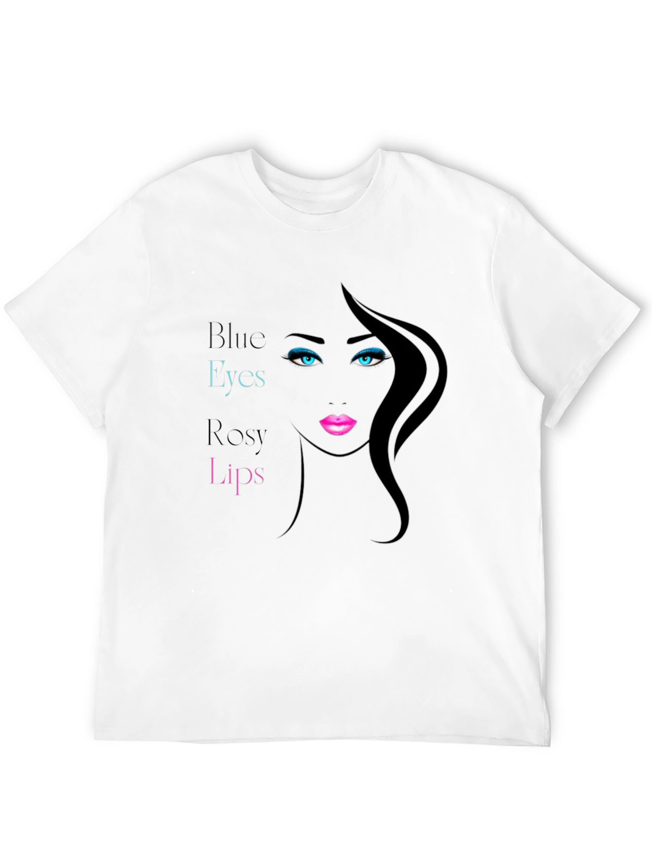 Black Blue Eyes Rosy Lips Graphic Tee view 12