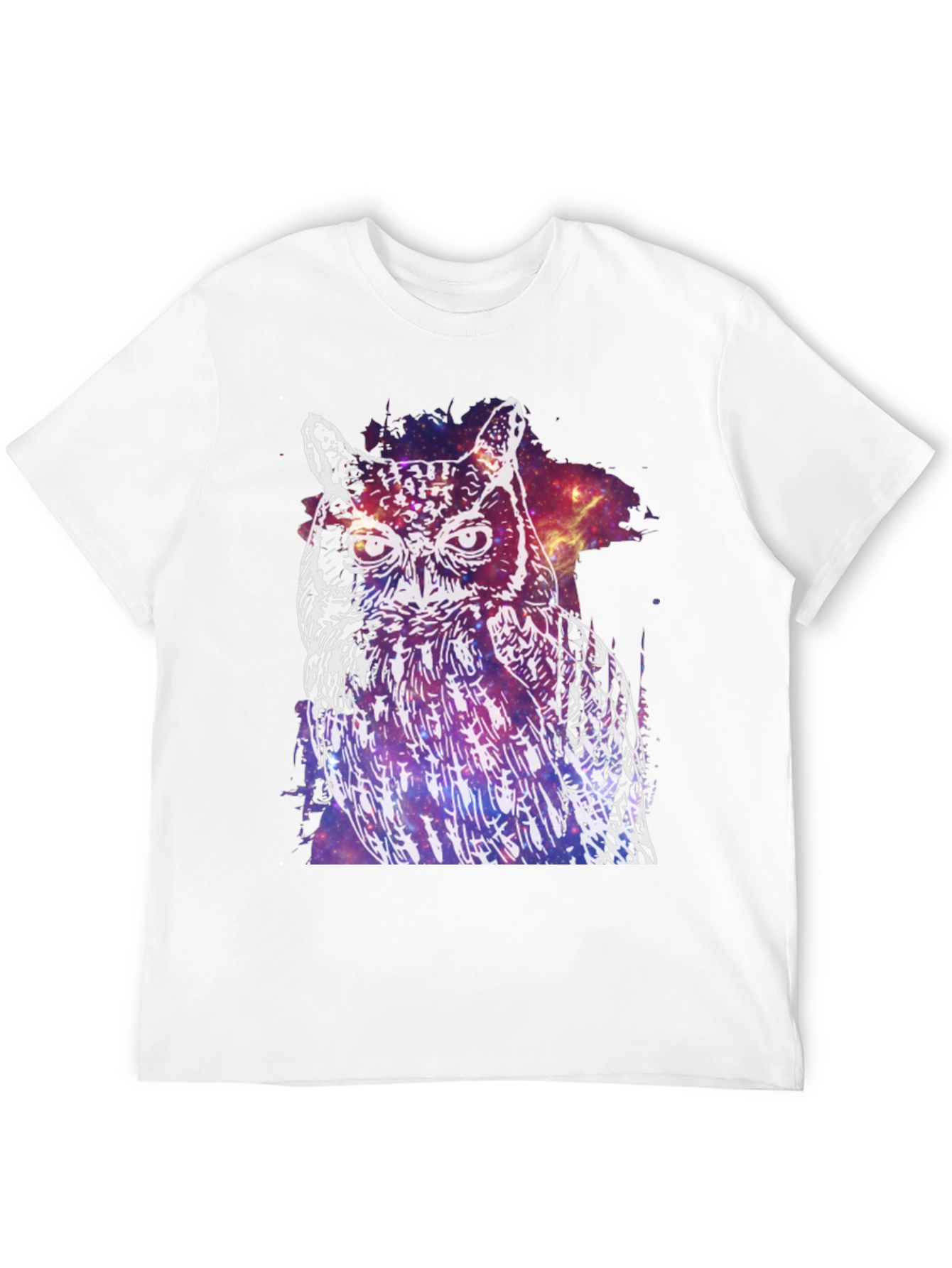 Black Cosmic Owl Graphic T-Shirt - Unisex view 12