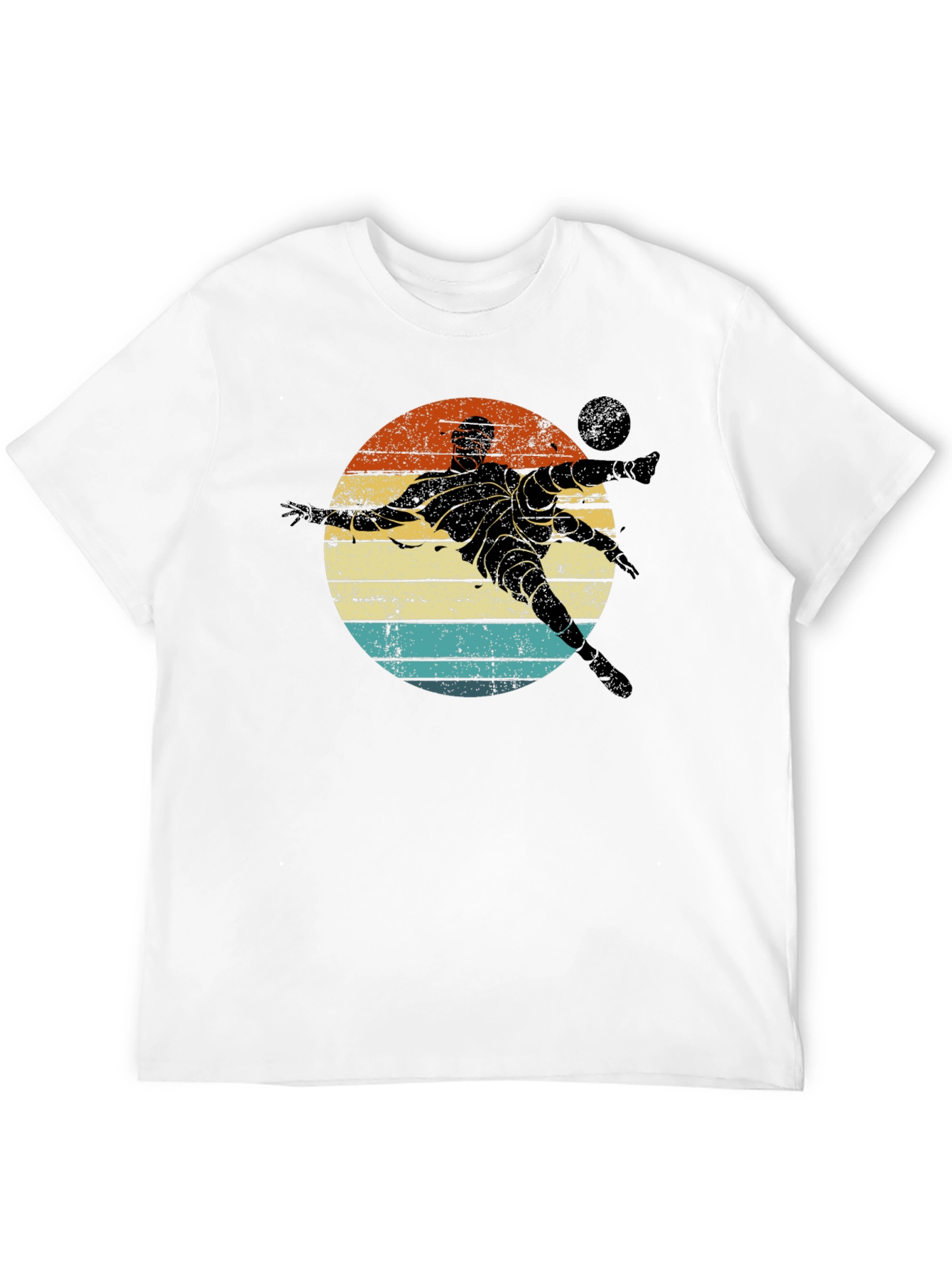 Black Retro Soccer Player Graphic T-Shirt view 12