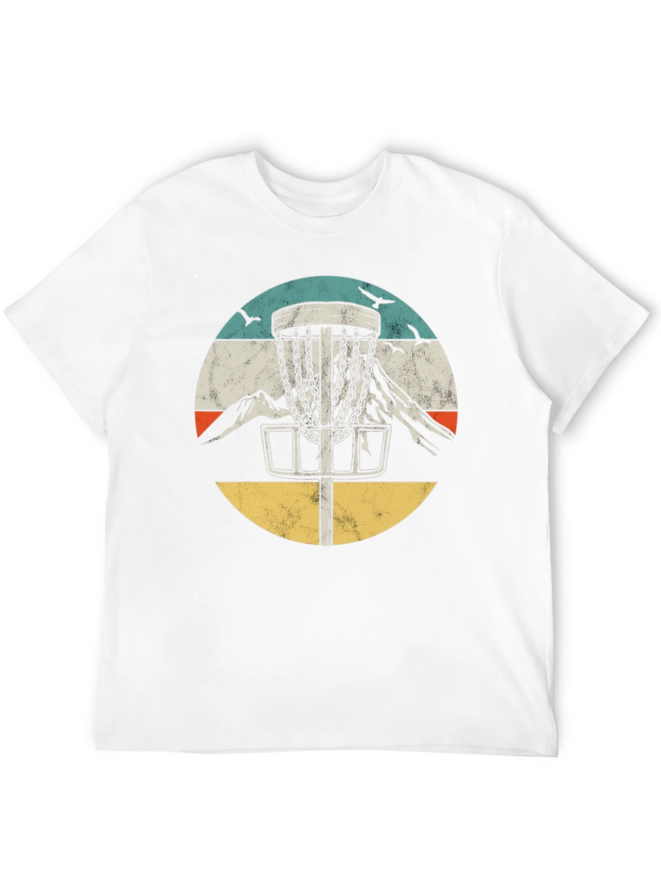 Black Retro Disc Golf Tee - Mountain Design view 12