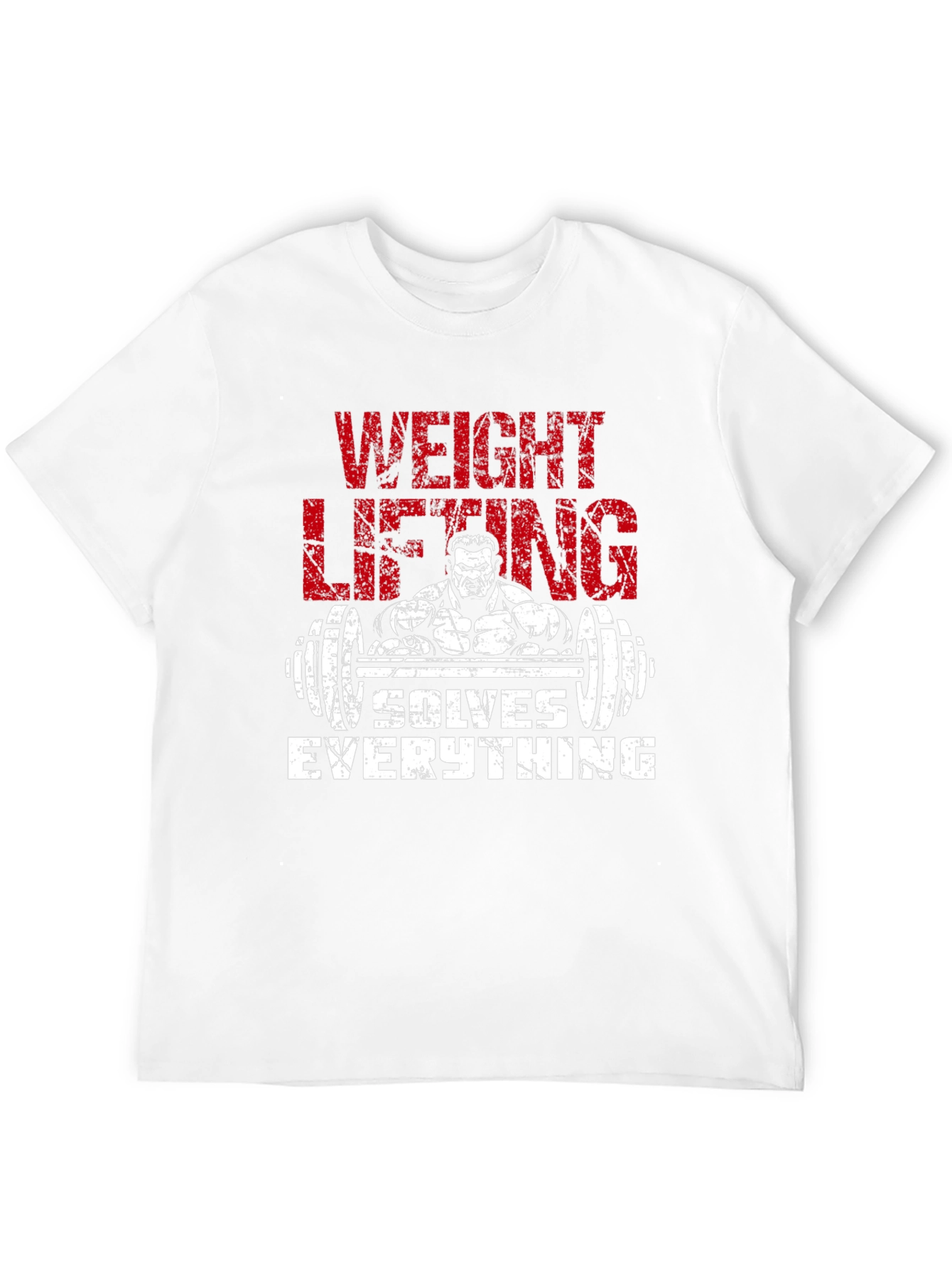 Black Weightlifting Solves Everything Black Graphic Tee view 12