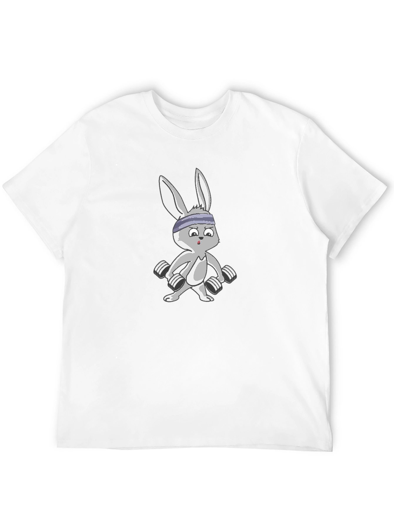 Black Funny Bunny Weights Black T-Shirt view 12