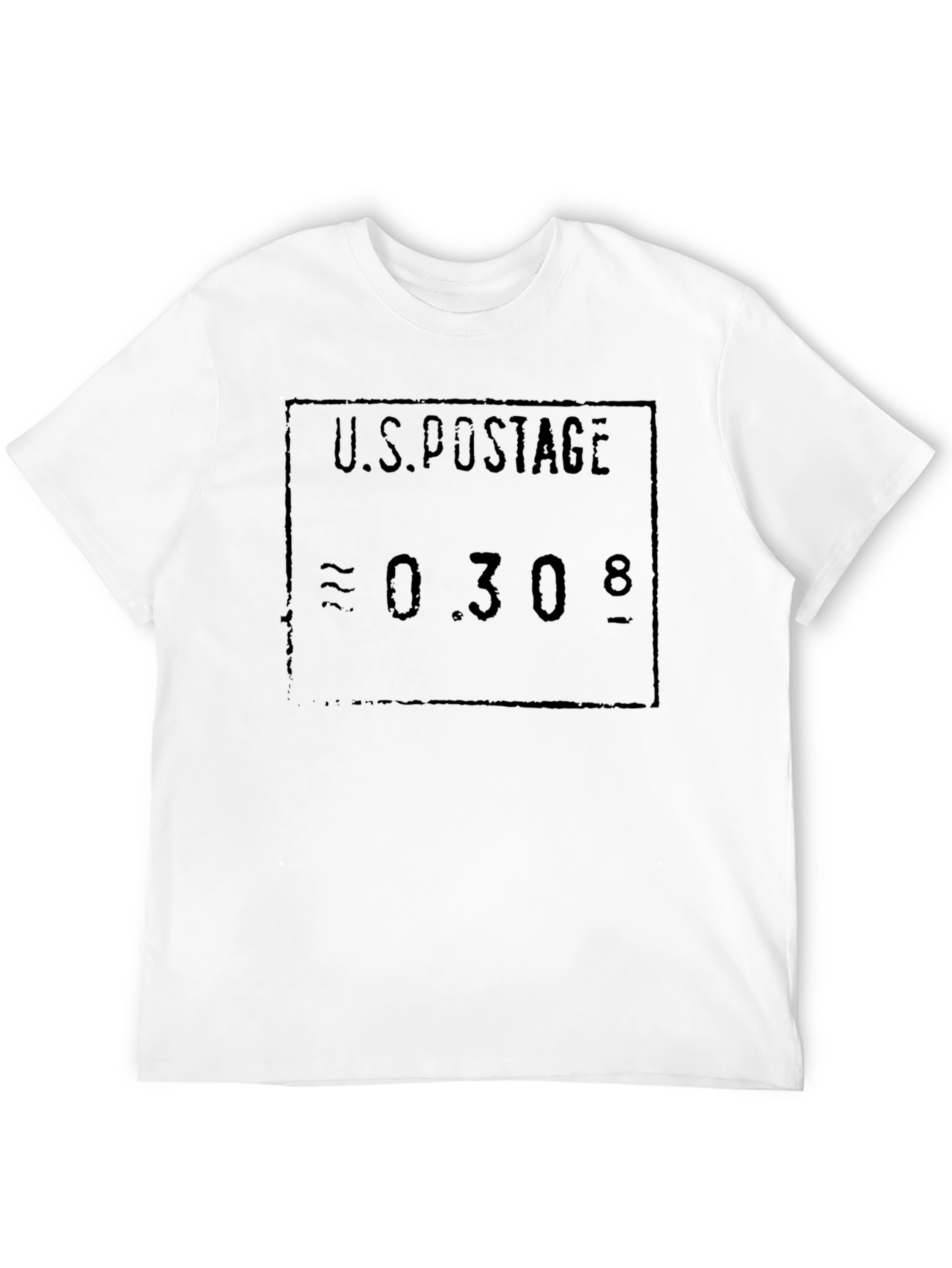 Black Vintage US Postage Stamp Style Graphic Tee - Black Cotton view 12