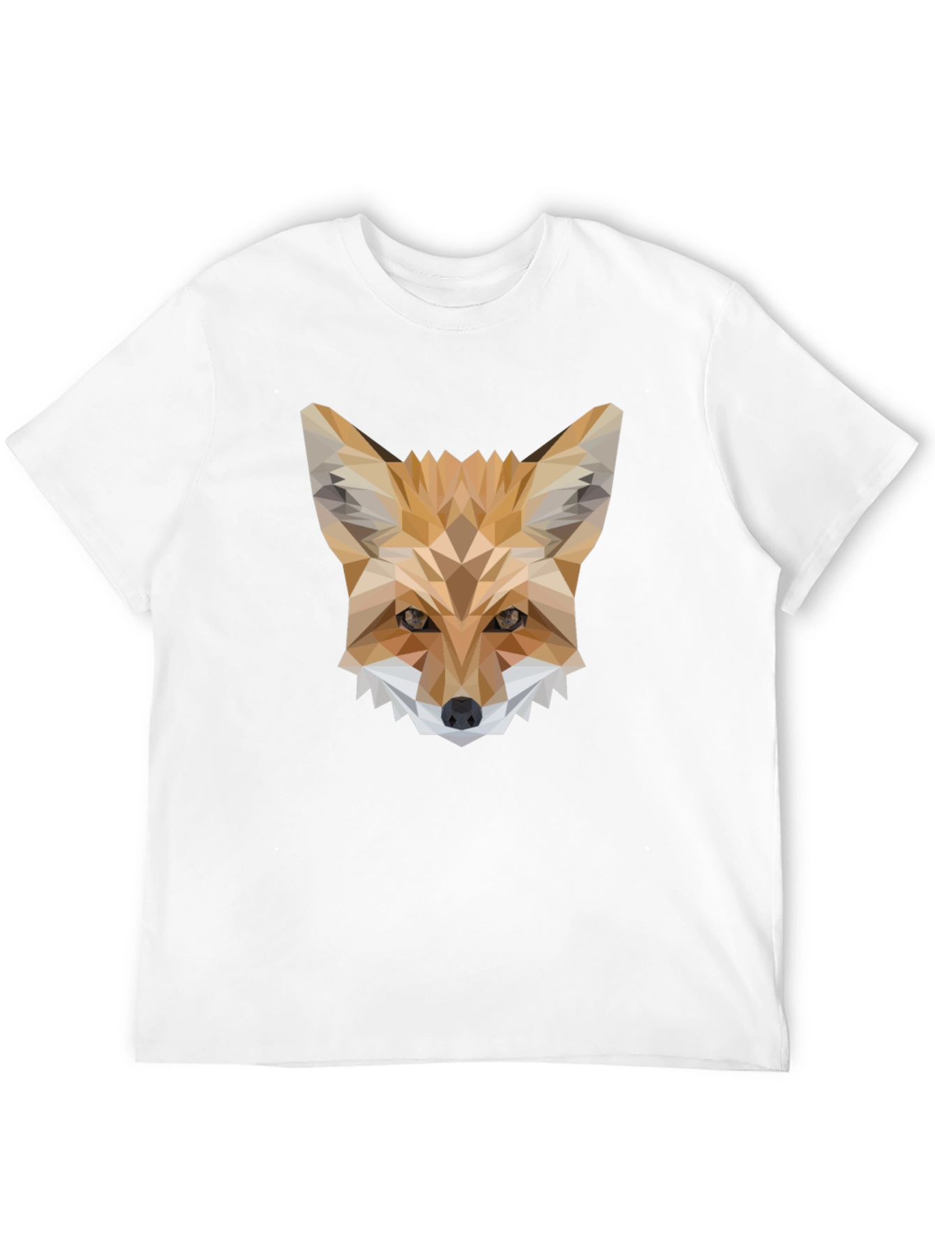 Black Geometric Fox T-Shirt - Modern Animal Print Tee view 12
