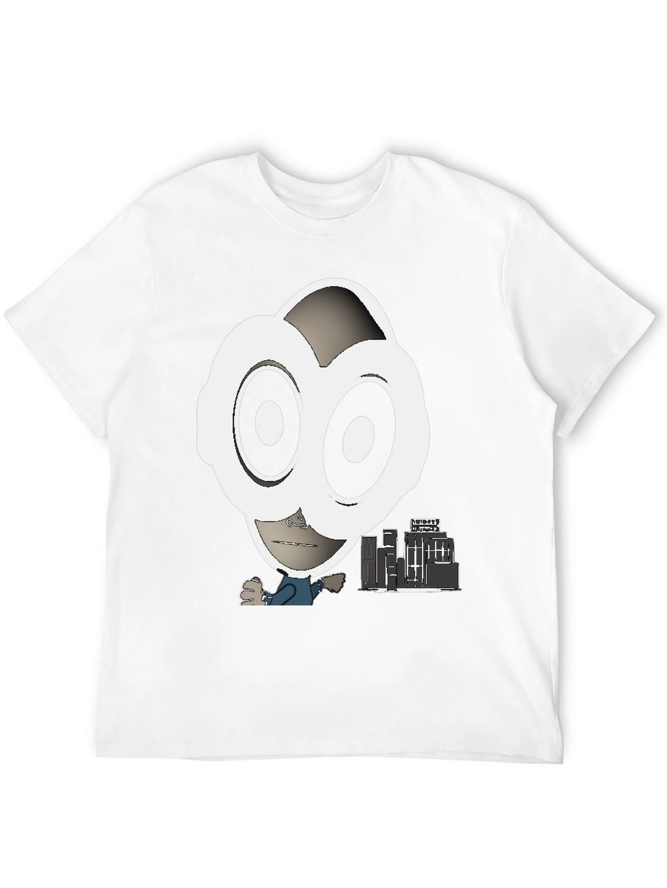 Black Abstract Character Graphic Tee - Black view 12