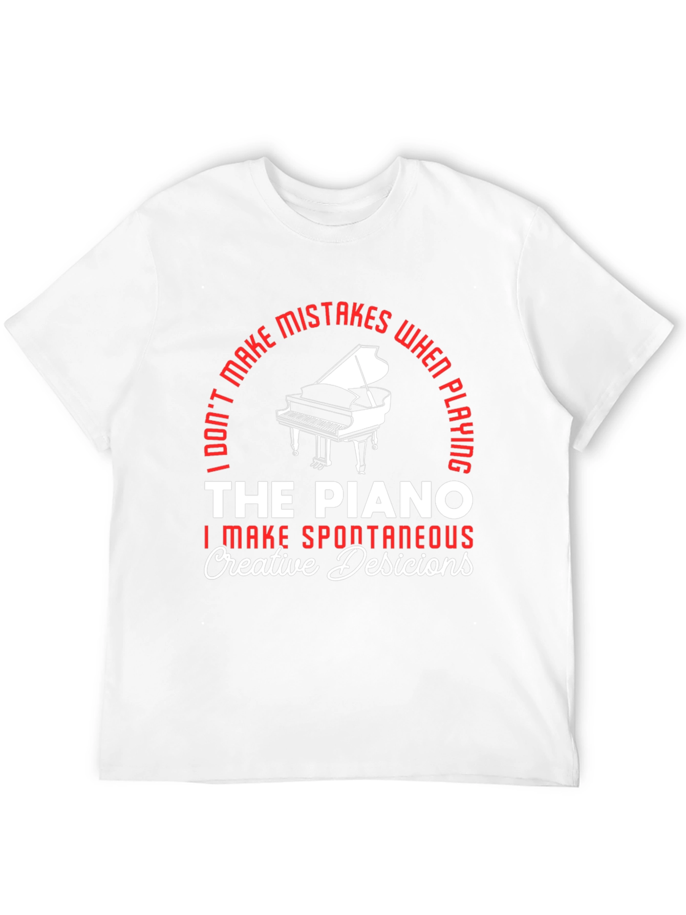 Black Piano Player T-Shirt - "I Don't Make Mistakes" Funny Musician Tee view 12