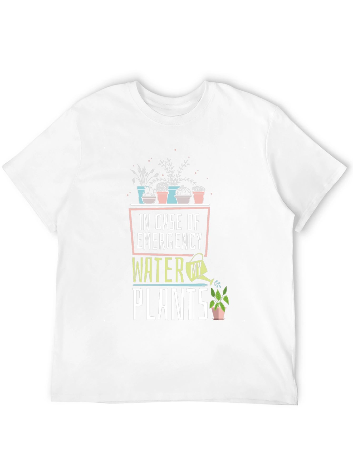 Black In Case of Emergency Water My Plants Graphic Tee view 12