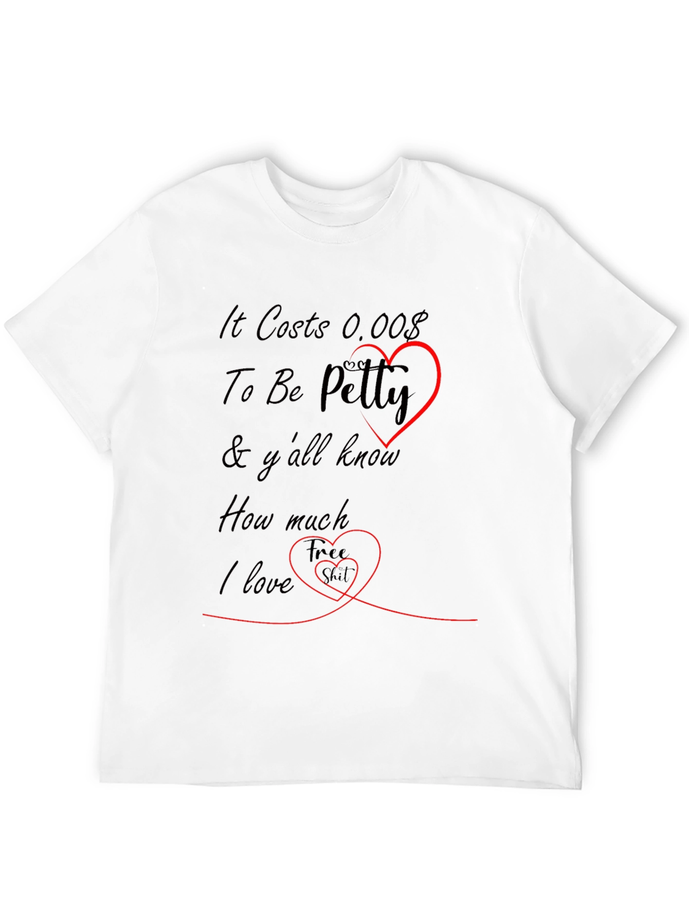 Black It Costs 0.00$ To Be Petty Funny T-Shirt view 12