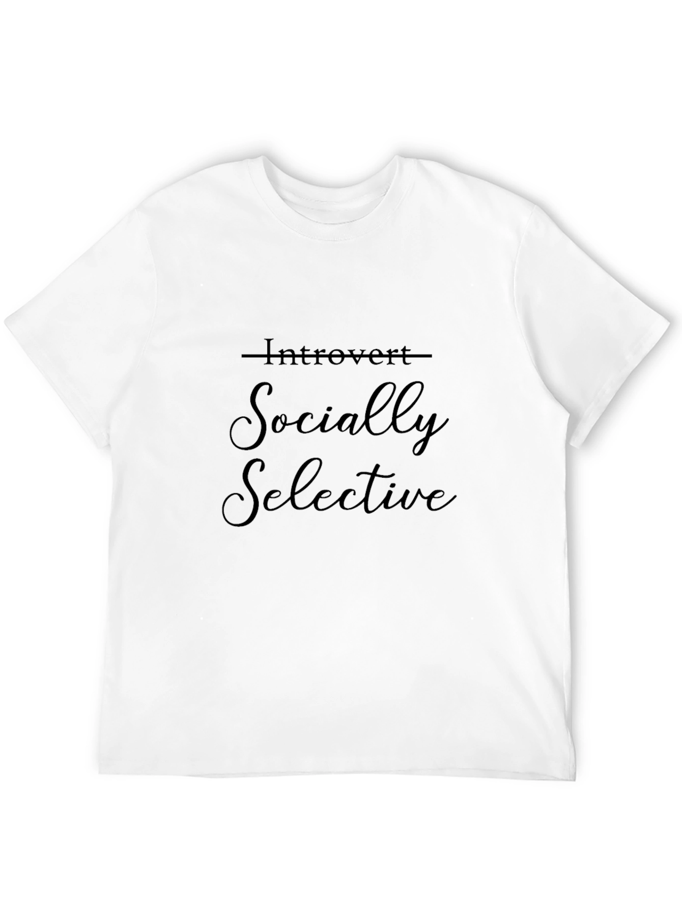 Black Introvert Socially Selective Black T-Shirt view 12