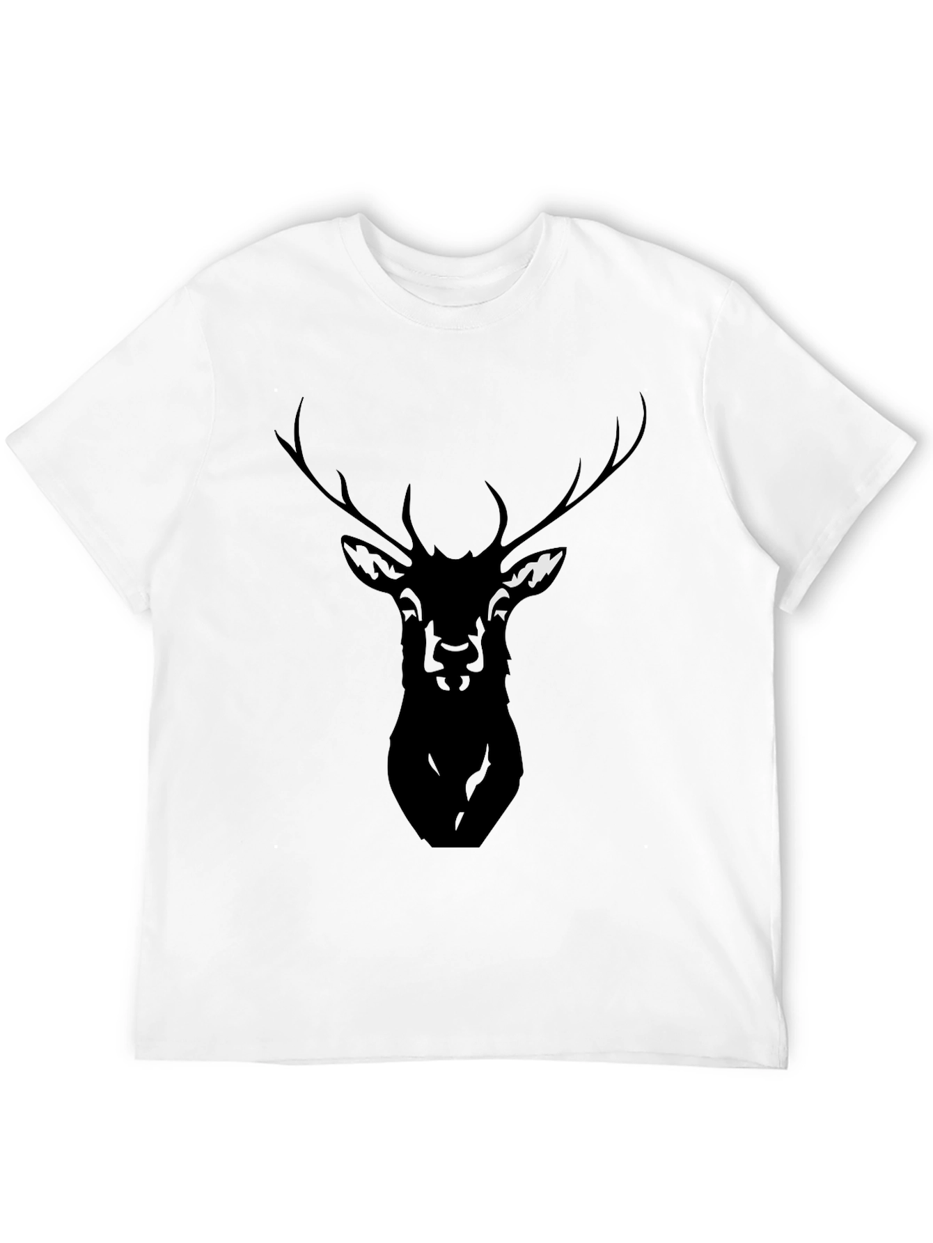Black Men's Black Deer Graphic Tee - Casual Style view 12