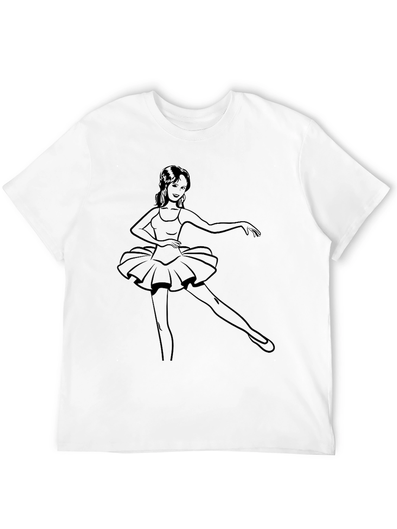 Black Ballerina Graphic Tee - Black Cotton Blend view 12