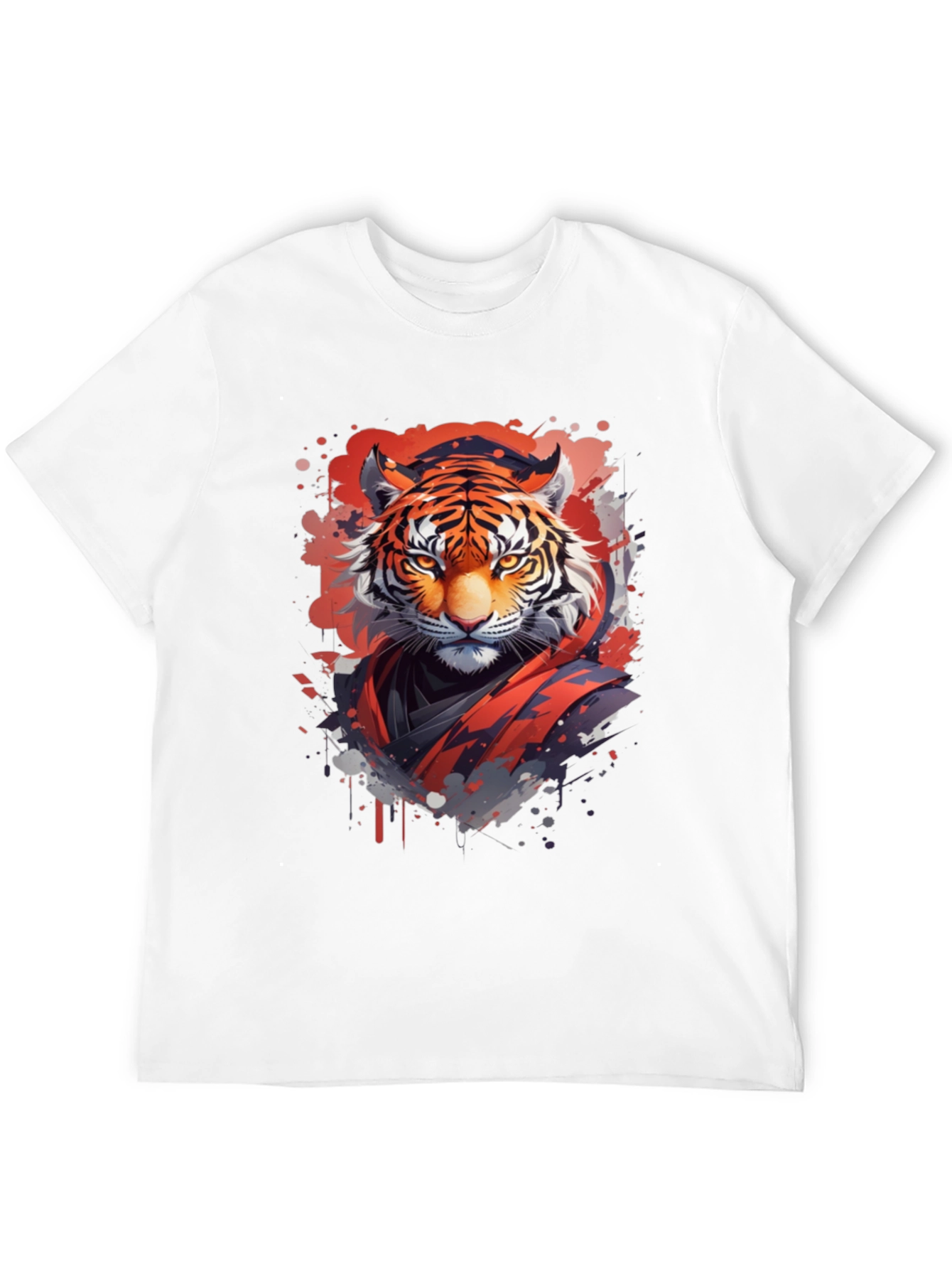 Black Tiger Graphic Print Black T-Shirt view 12