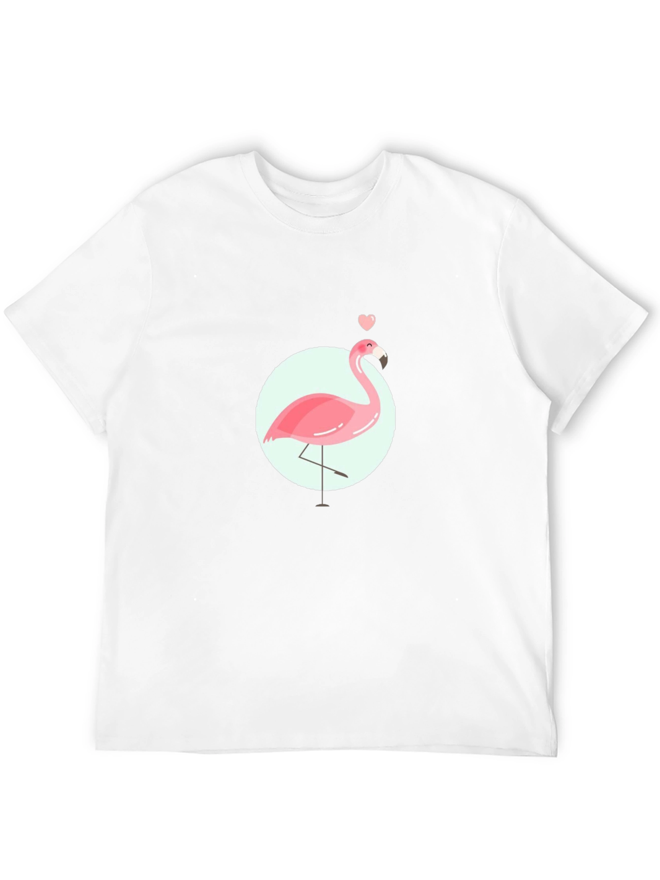 Black Pink Flamingo Graphic Tee - Black Cotton Casual T-Shirt view 12