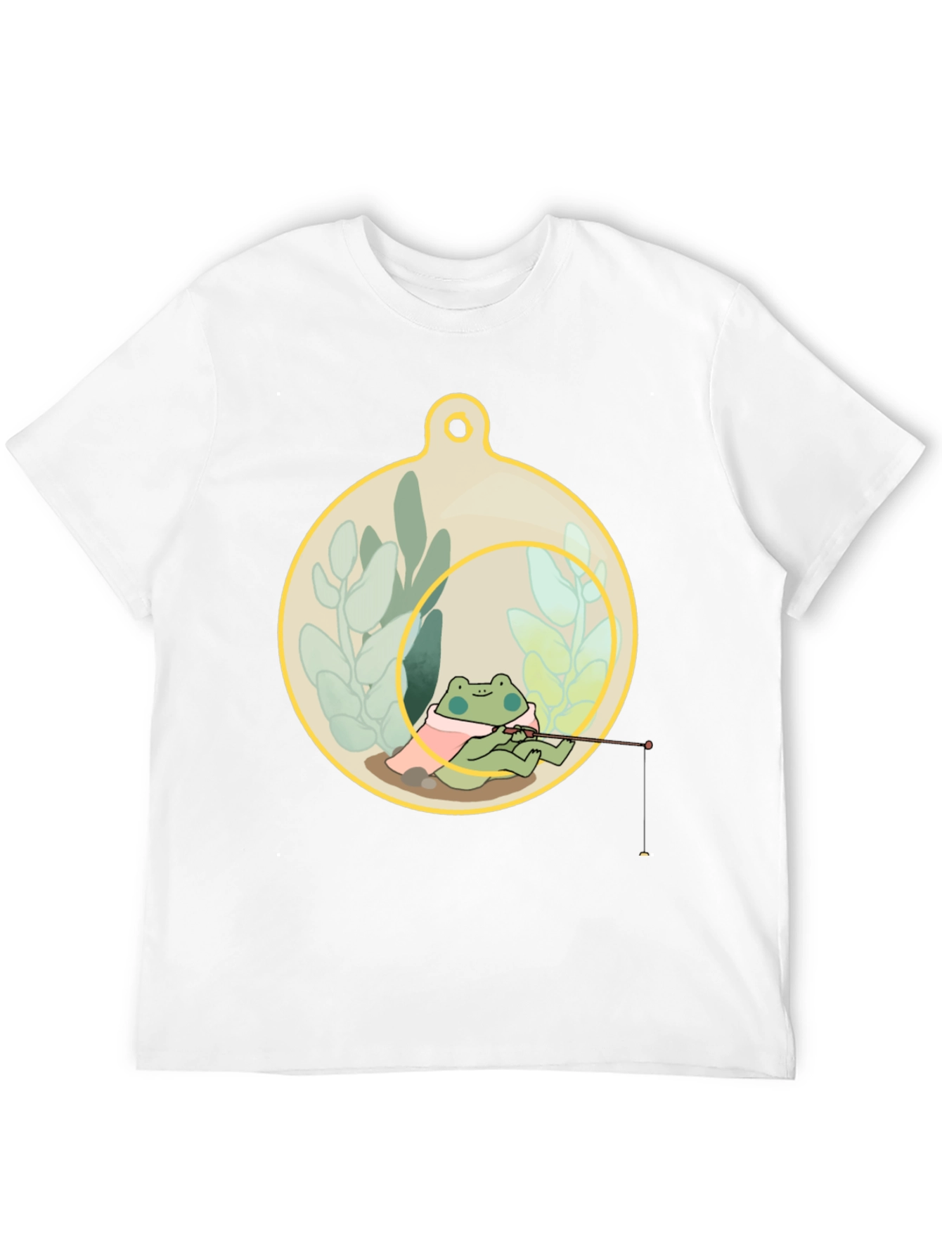 Black Frog Fishing in a Terrarium T-Shirt view 12