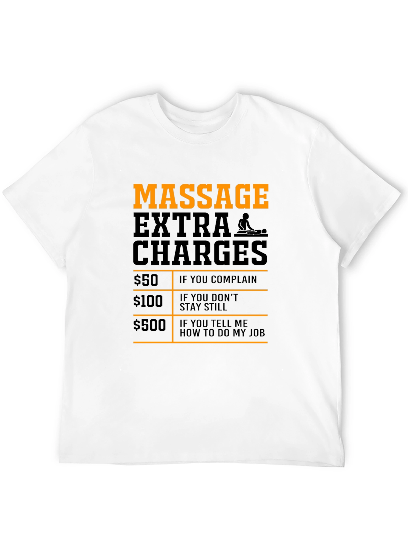 Black Funny Massage Therapist Extra Charges T-Shirt view 12