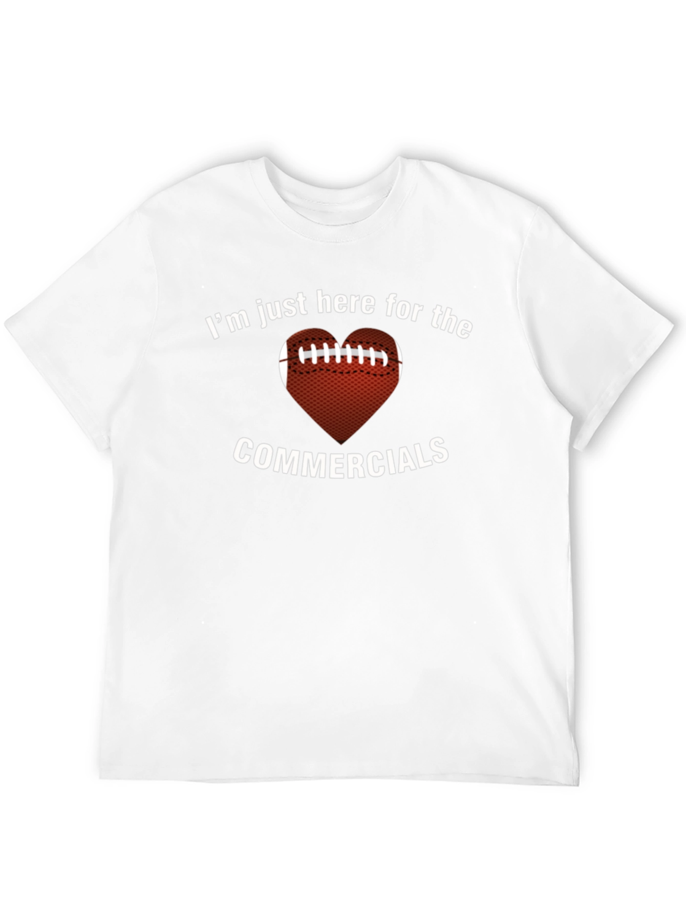 Black Football Heart Commercials T-Shirt view 12