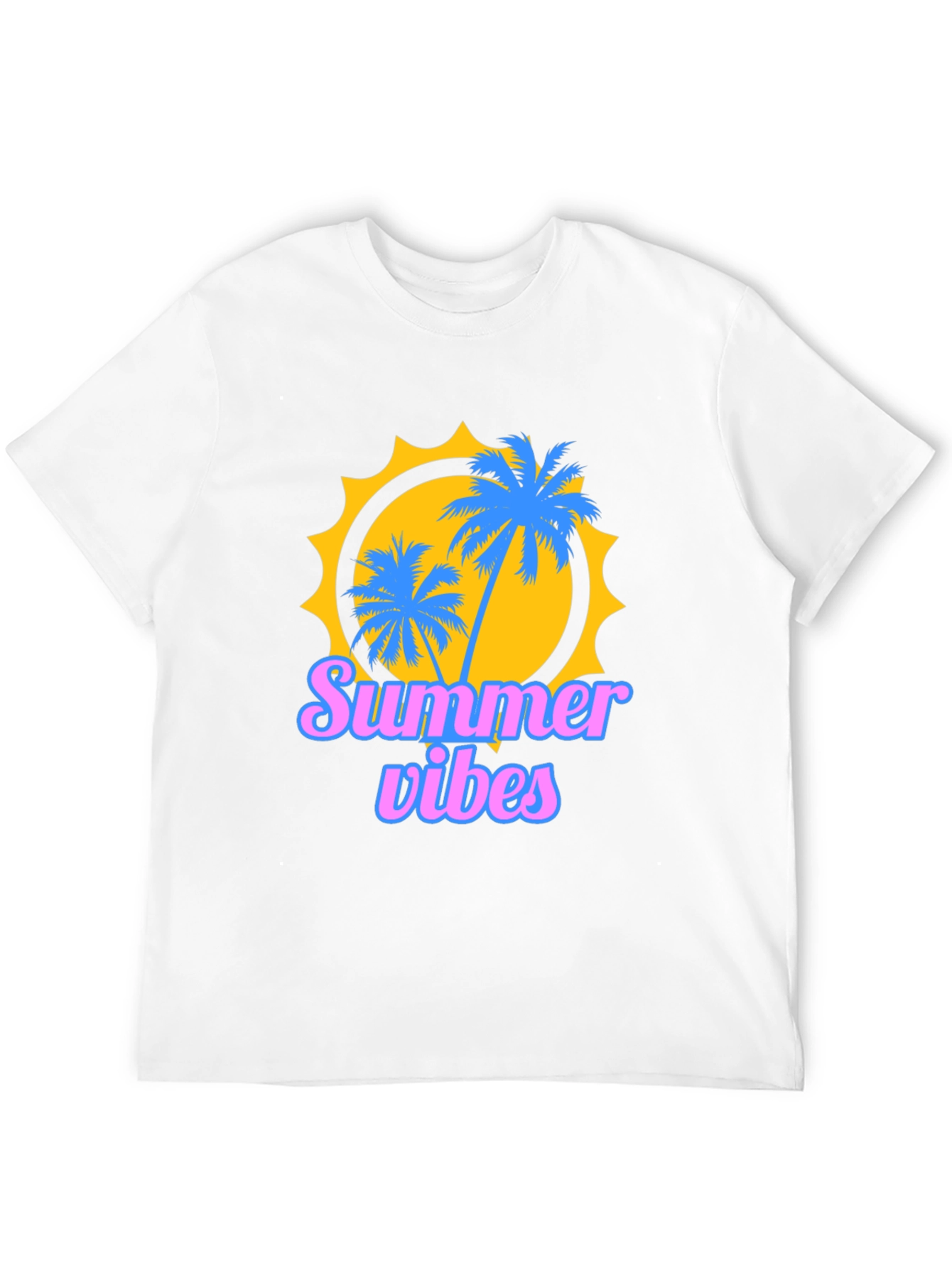 Black Summer Vibes Graphic Tee - Black Cotton T-Shirt view 12