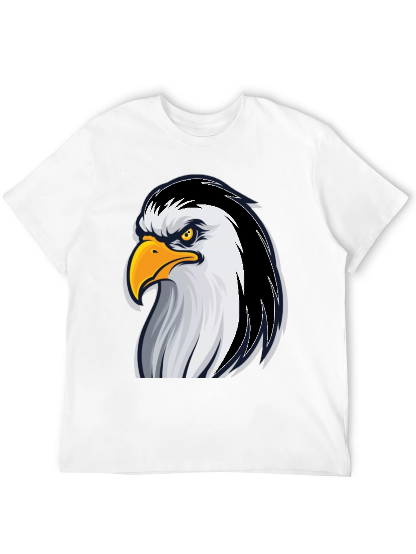 Black Eagle Graphic Tee - Bold Black Cotton T-Shirt view 12