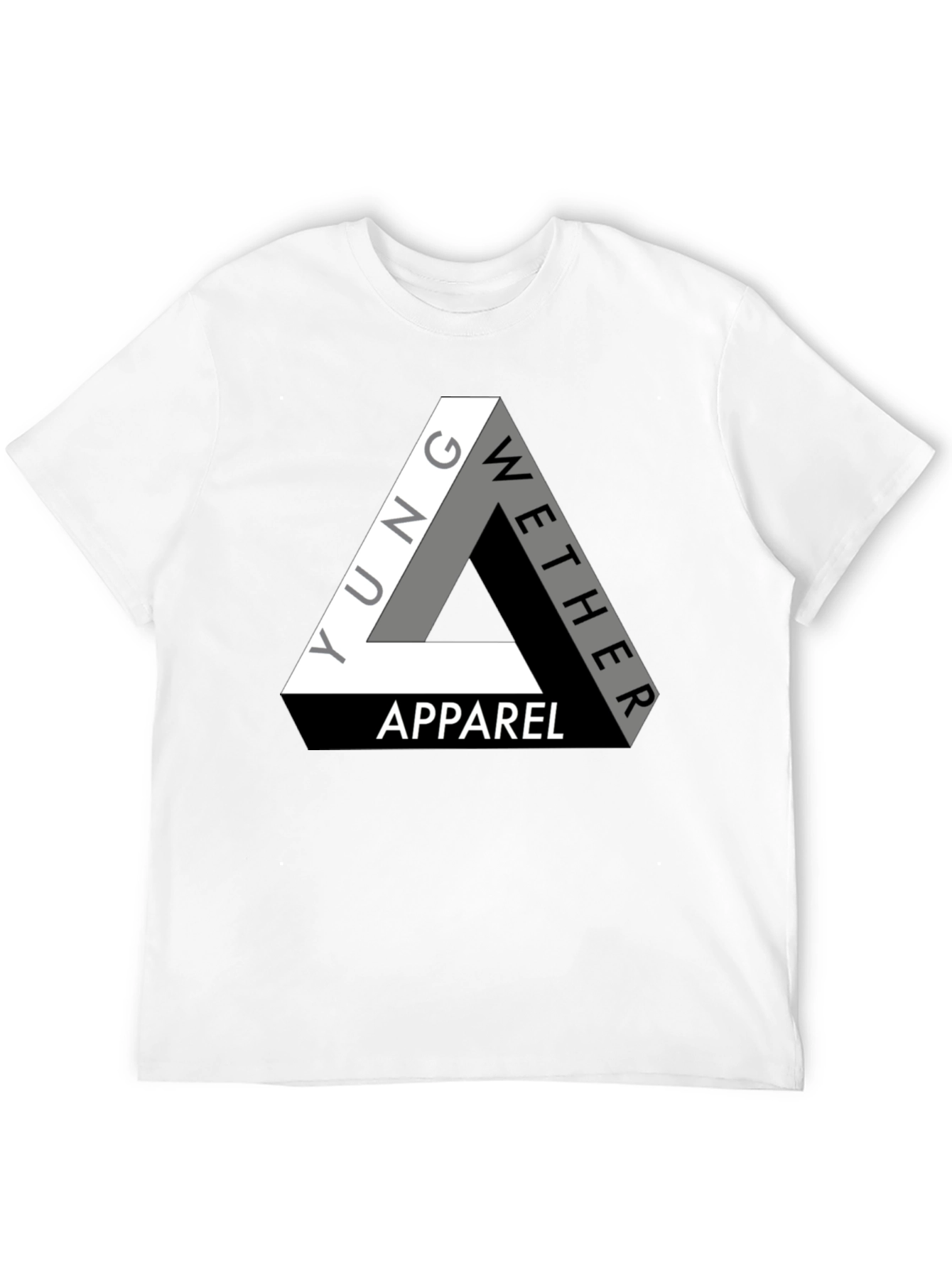 Black Yung Wether Apparel T-Shirt - Modern Triangle Logo Tee view 12