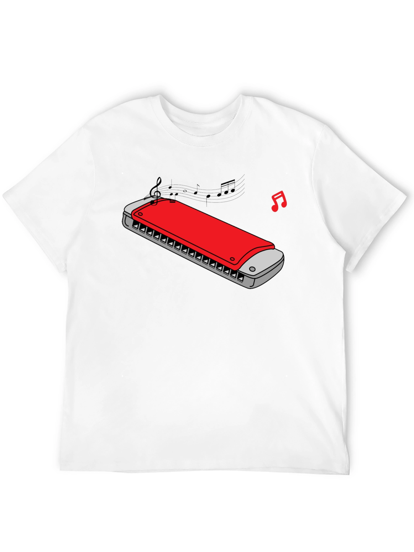 Black Harmonica Music Graphic Tee - Black Cotton view 12
