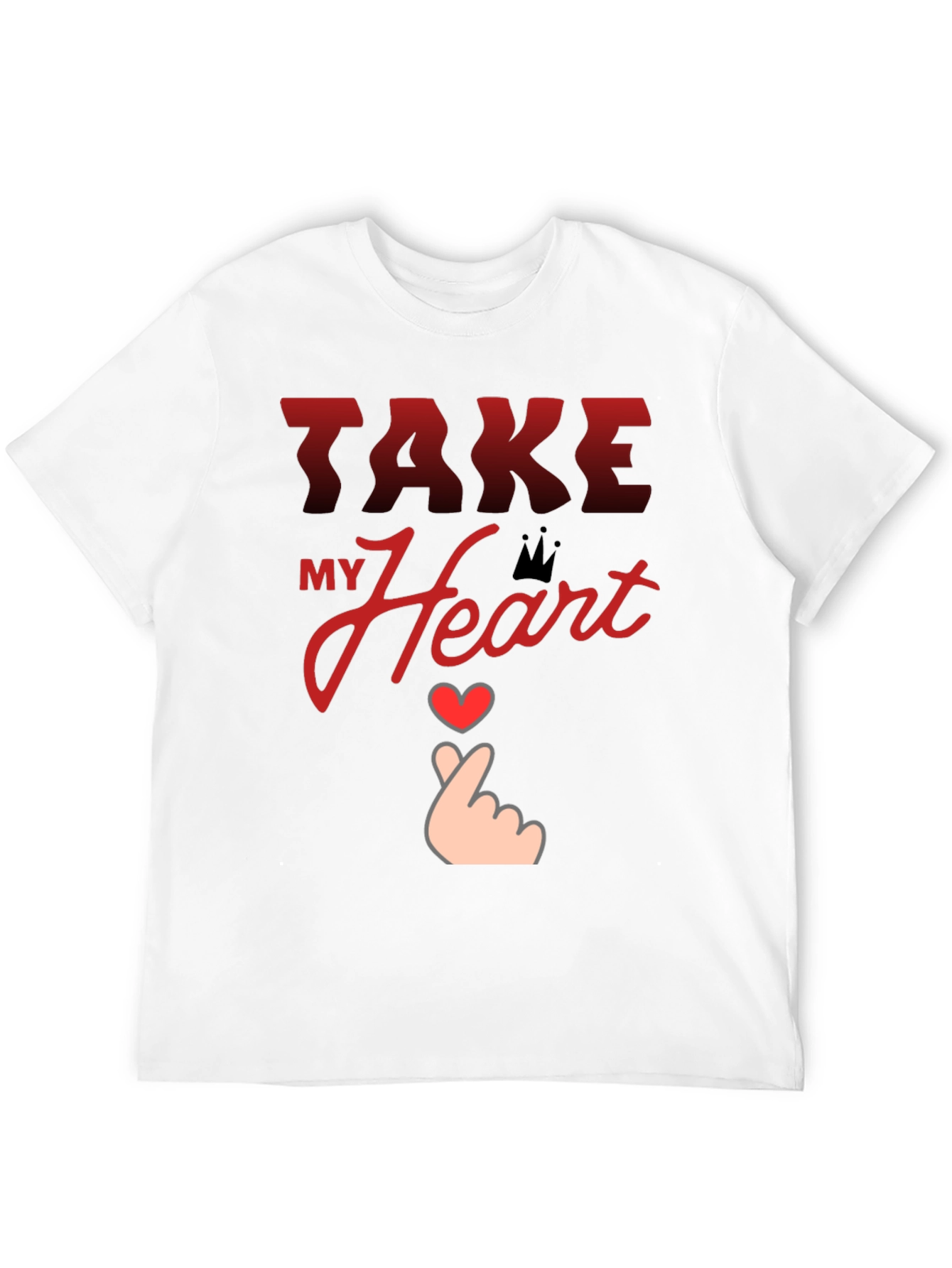 Black Take My Heart Graphic Tee - Trendy Love Design T-Shirt view 12