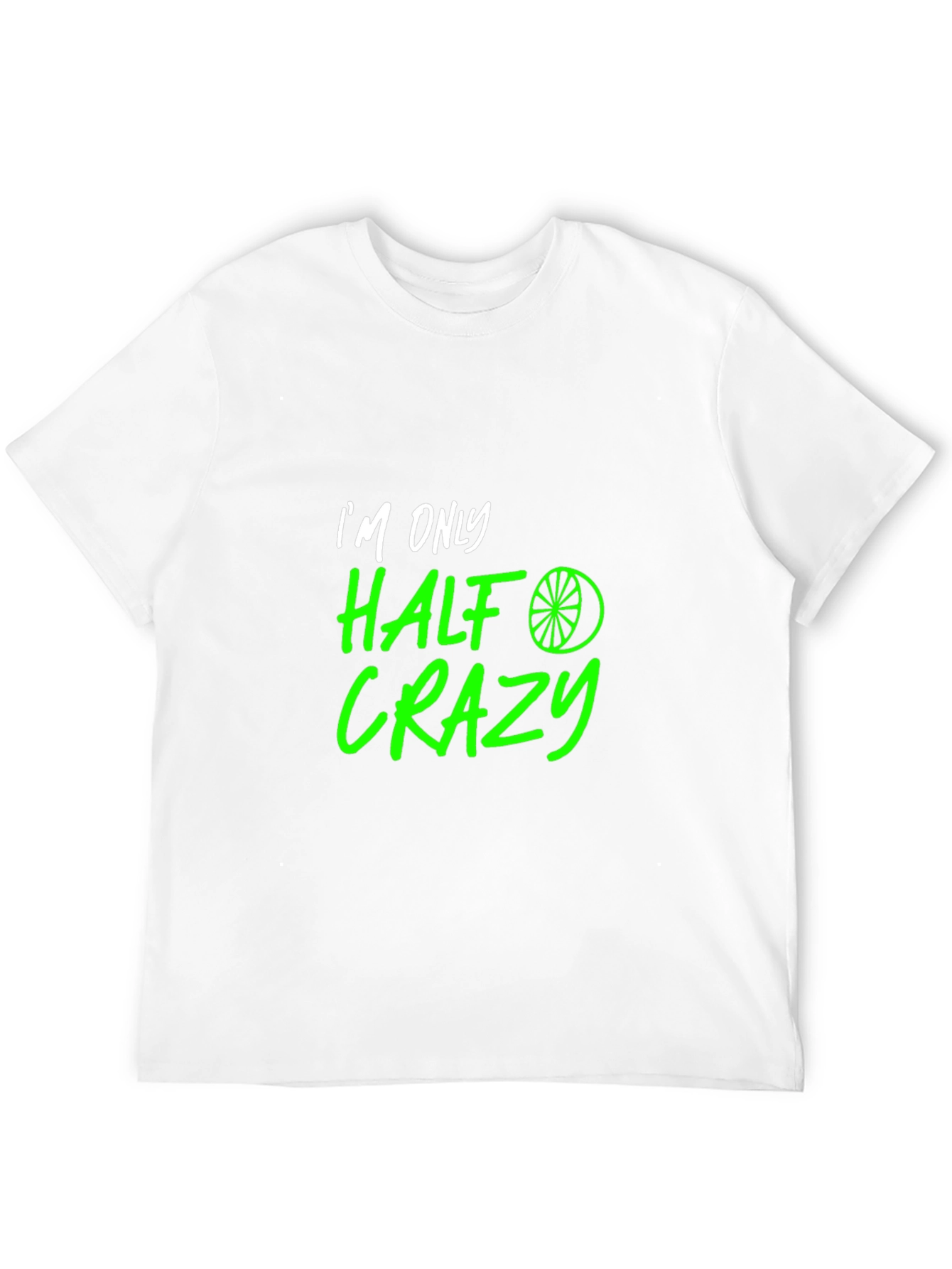 Black Half Crazy Graphic Tee - Funny Novelty T-Shirt view 12