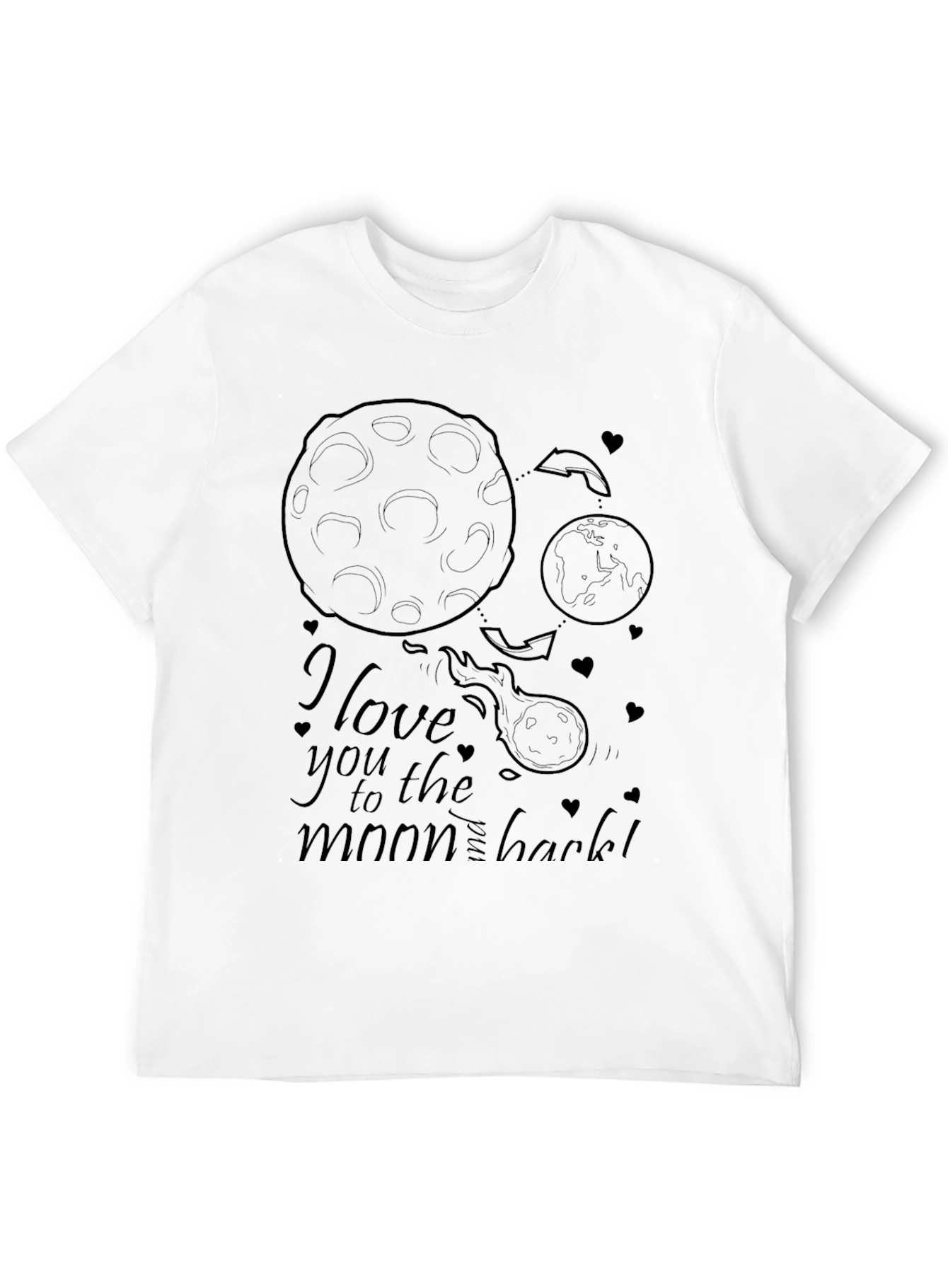 Black I Love You to the Moon and Back T-Shirt view 12