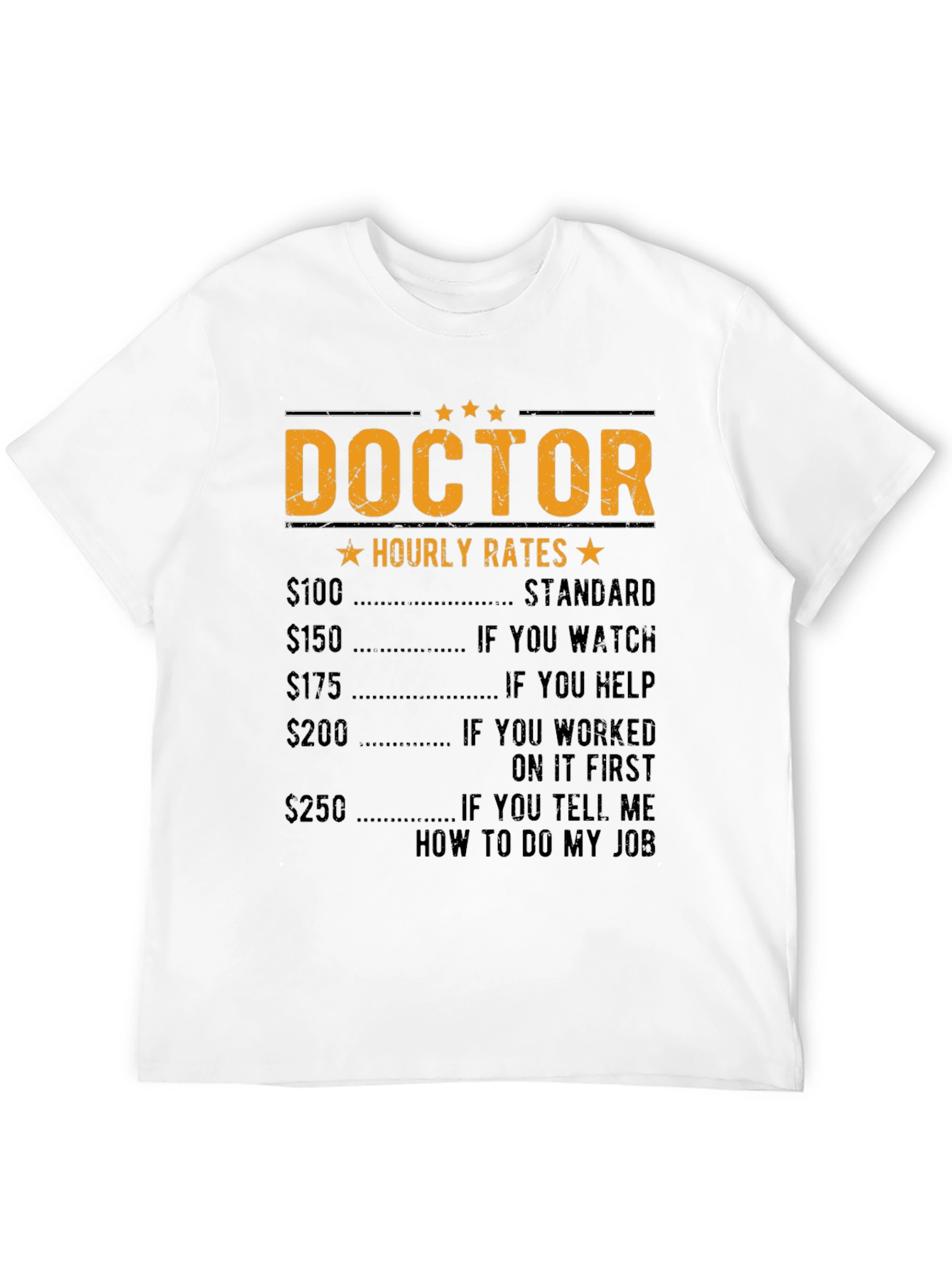 Black Doctor Hourly Rate Funny T-Shirt view 12