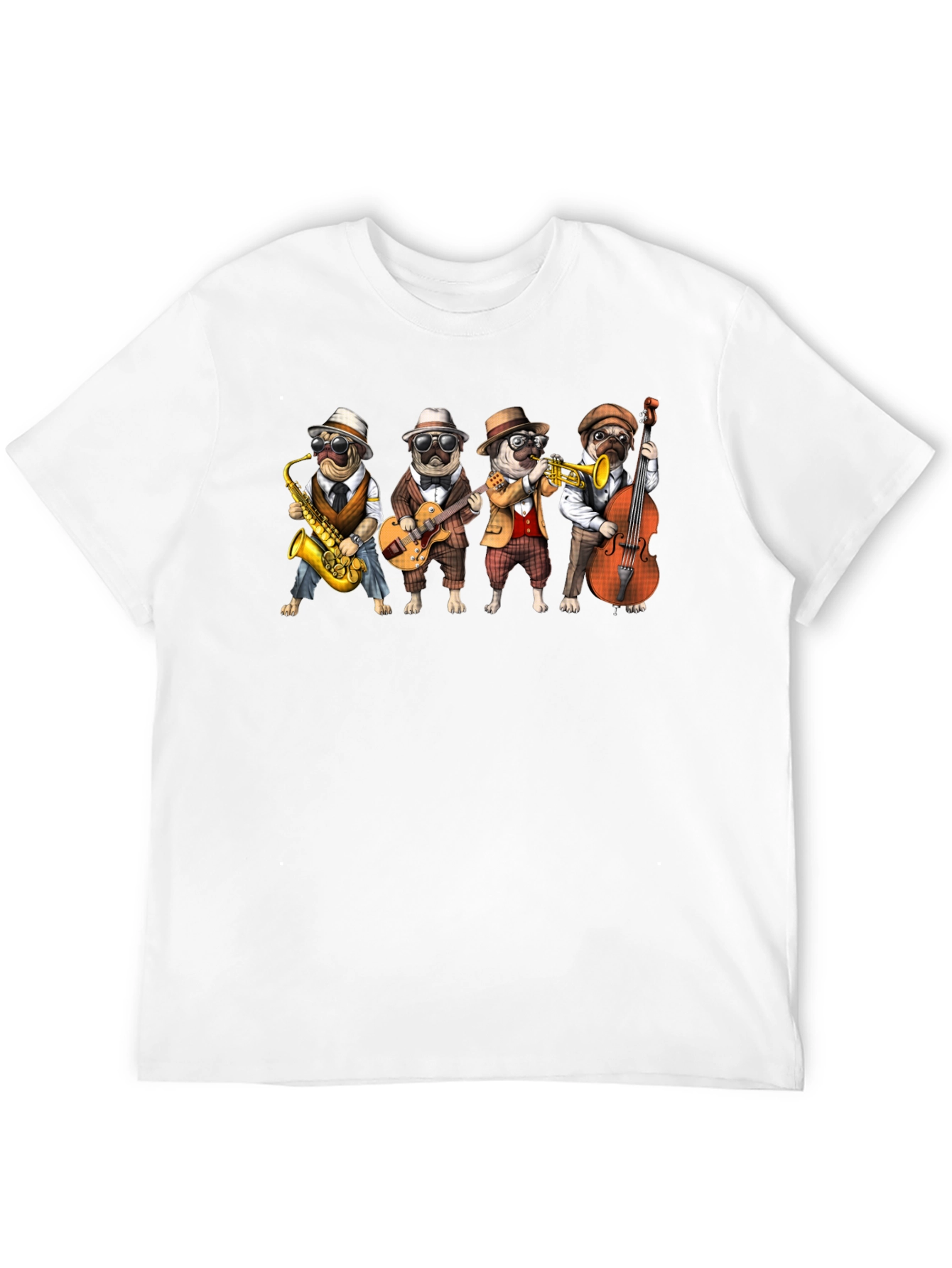 Black Jazz Pug Band T-Shirt view 12