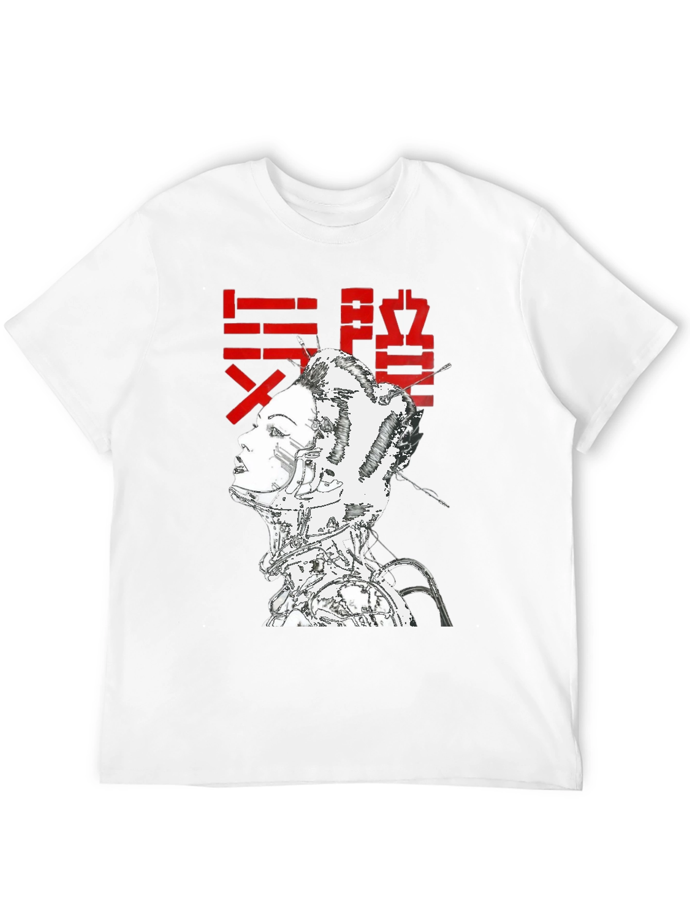 Black Cyberpunk Geisha Graphic T-Shirt - Black view 12