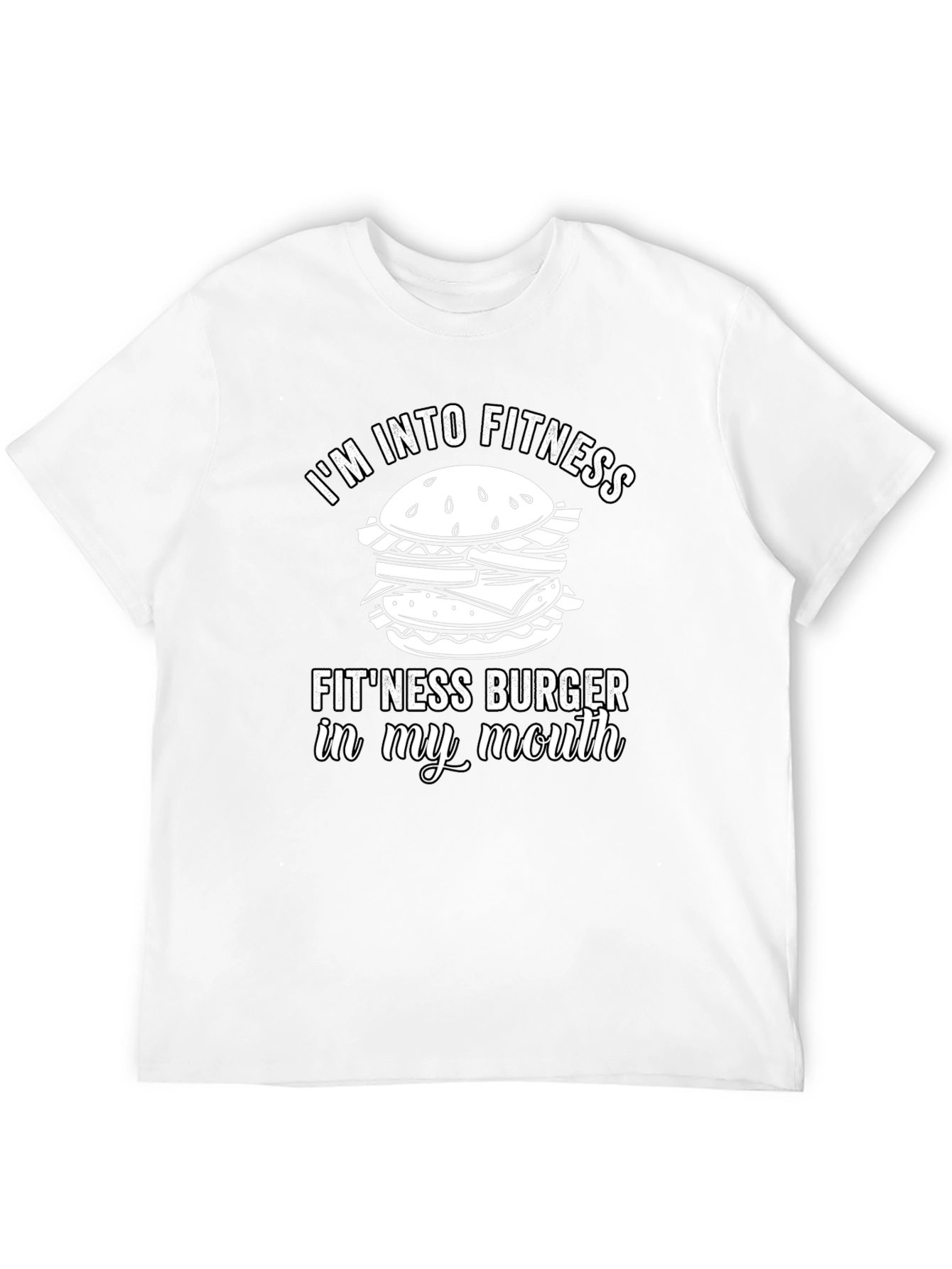Black Fitness Burger T-Shirt - Funny Gym Workout Tee view 12
