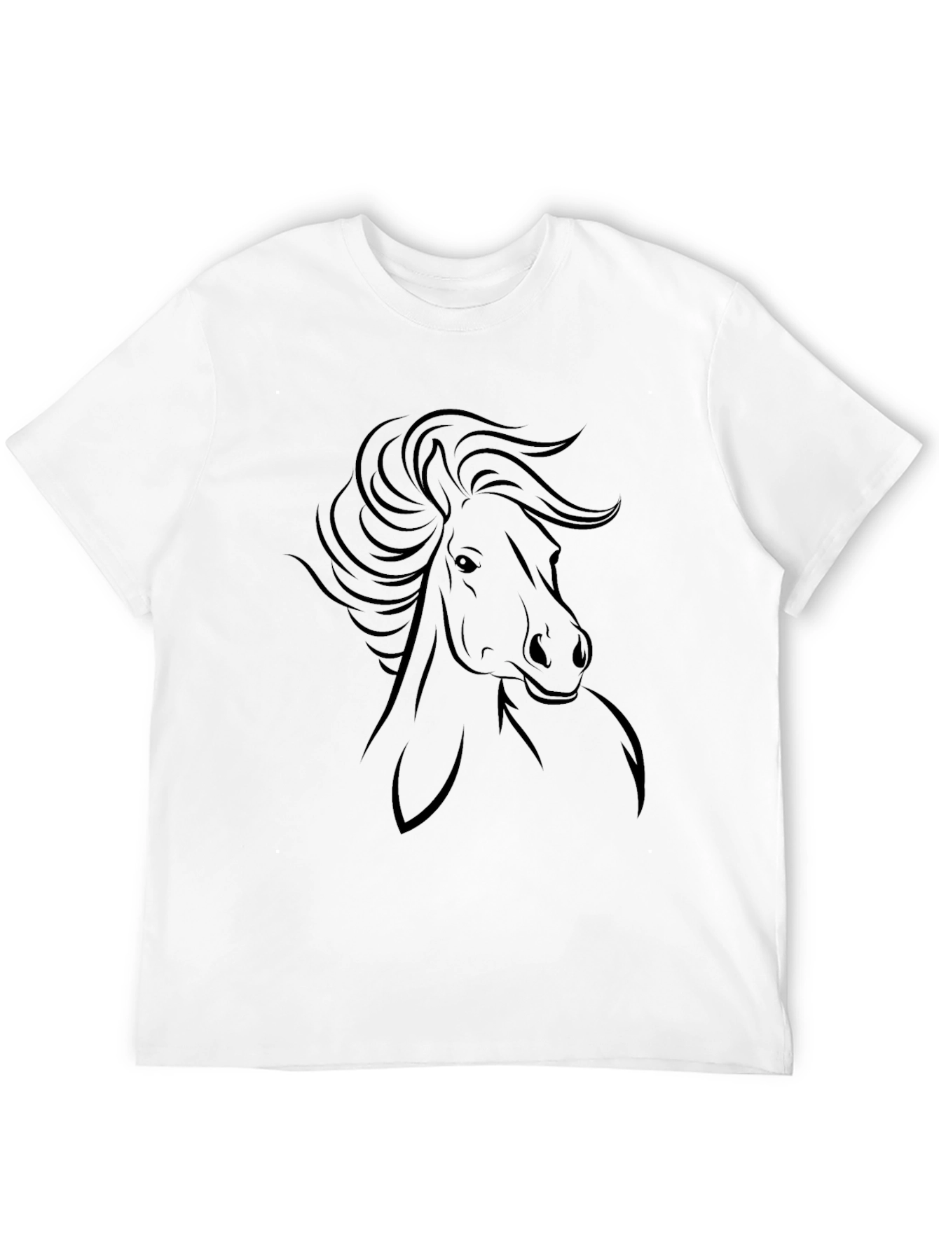 Black Horse Graphic Print Crew Neck T-Shirt view 12