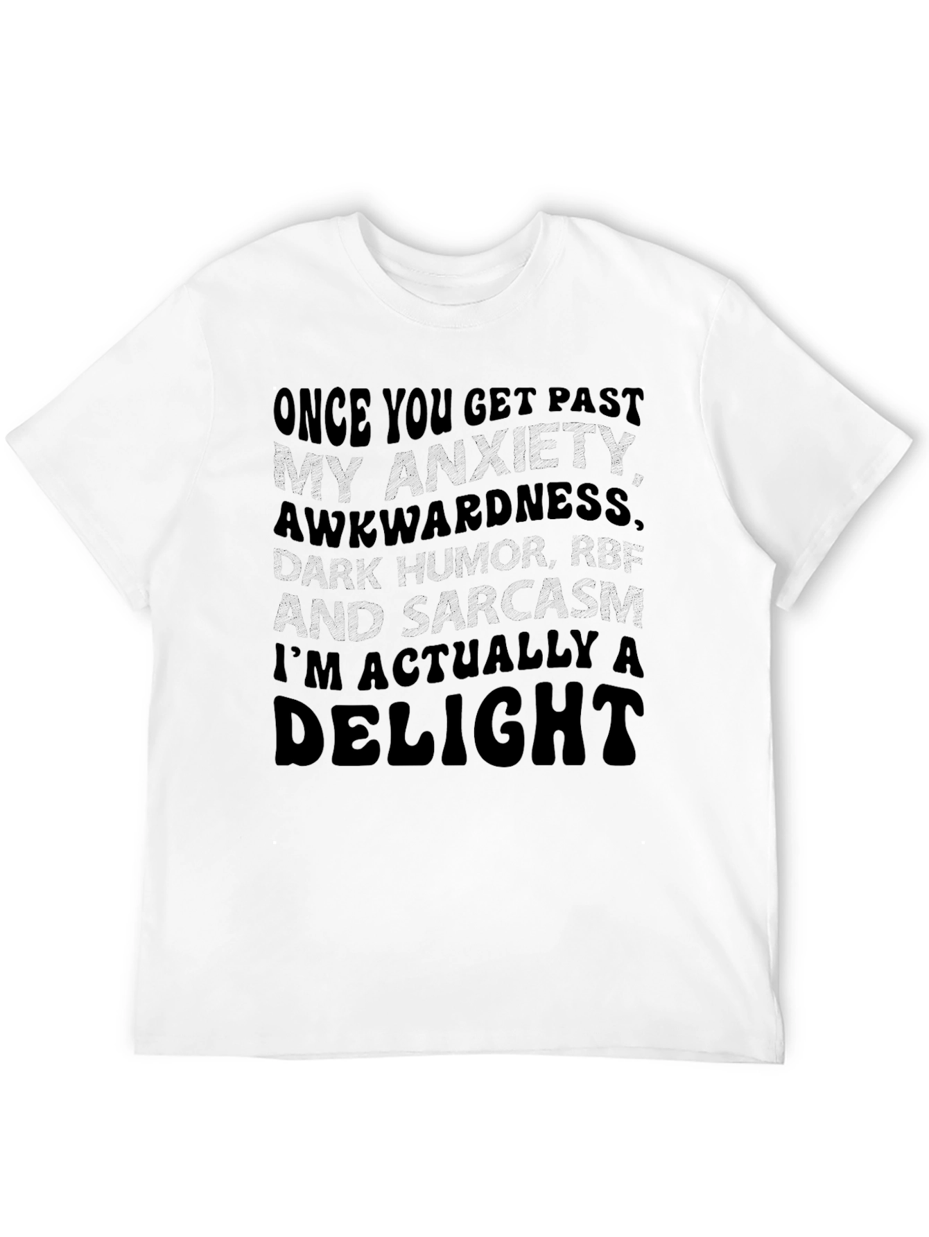 Black Anxiety Sarcasm Delight T-Shirt view 12