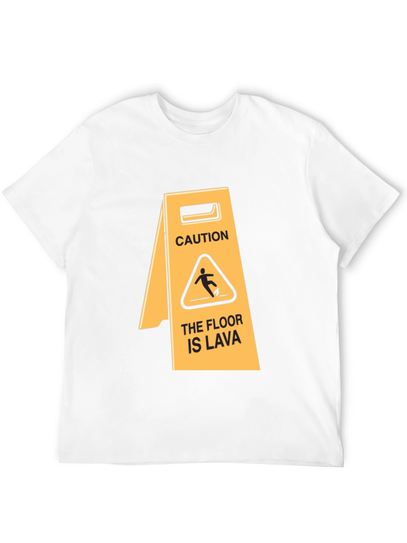 Black Caution: The Floor is Lava T-Shirt view 12