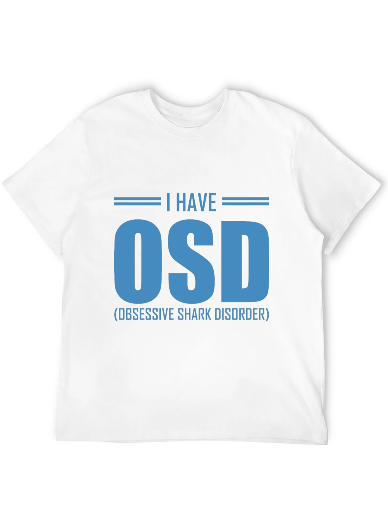 Black Obsessive Shark Disorder T-Shirt, Funny OSD Tee view 12