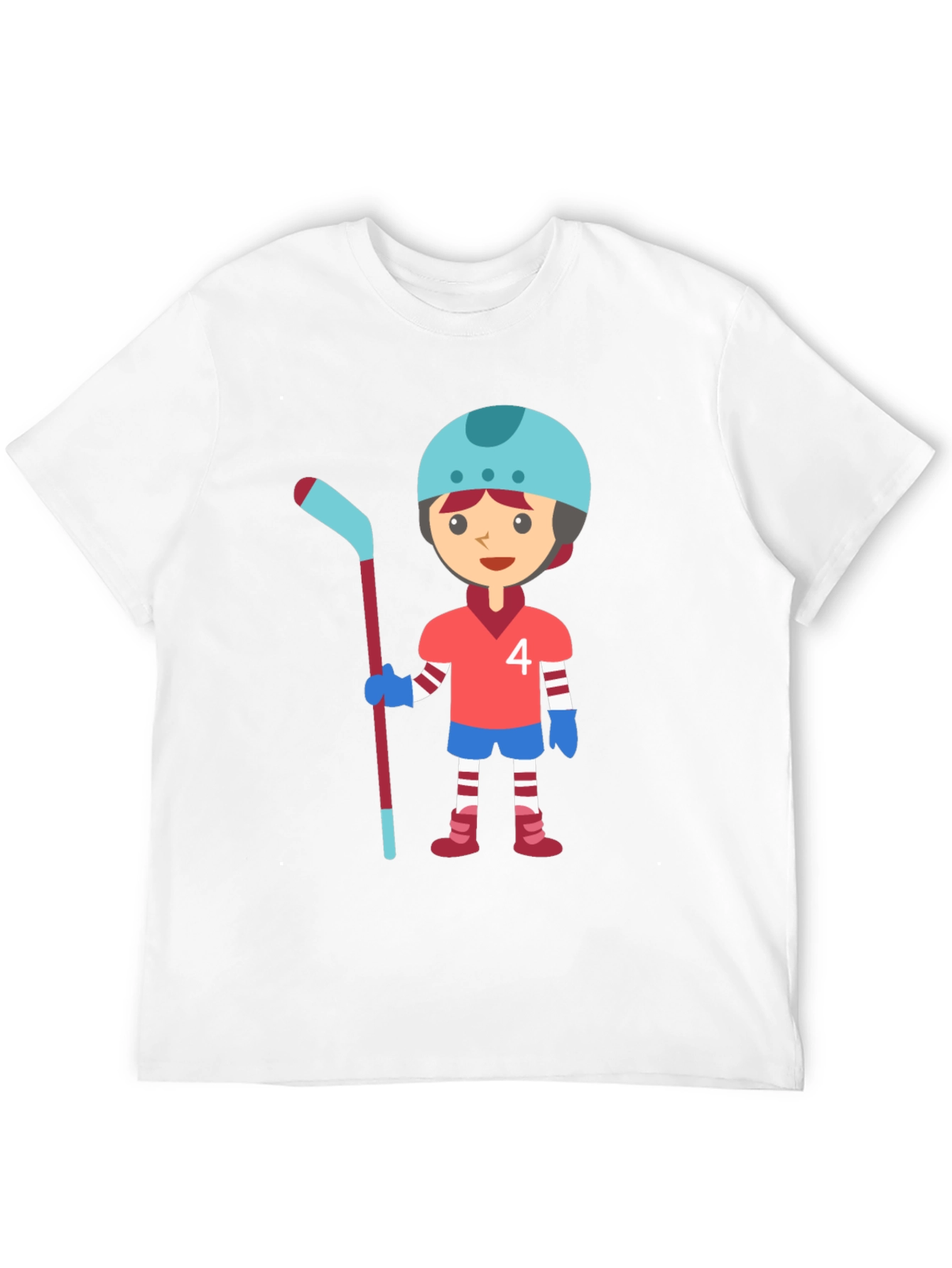 Black Cartoon Hockey Player Graphic T-Shirt view 12