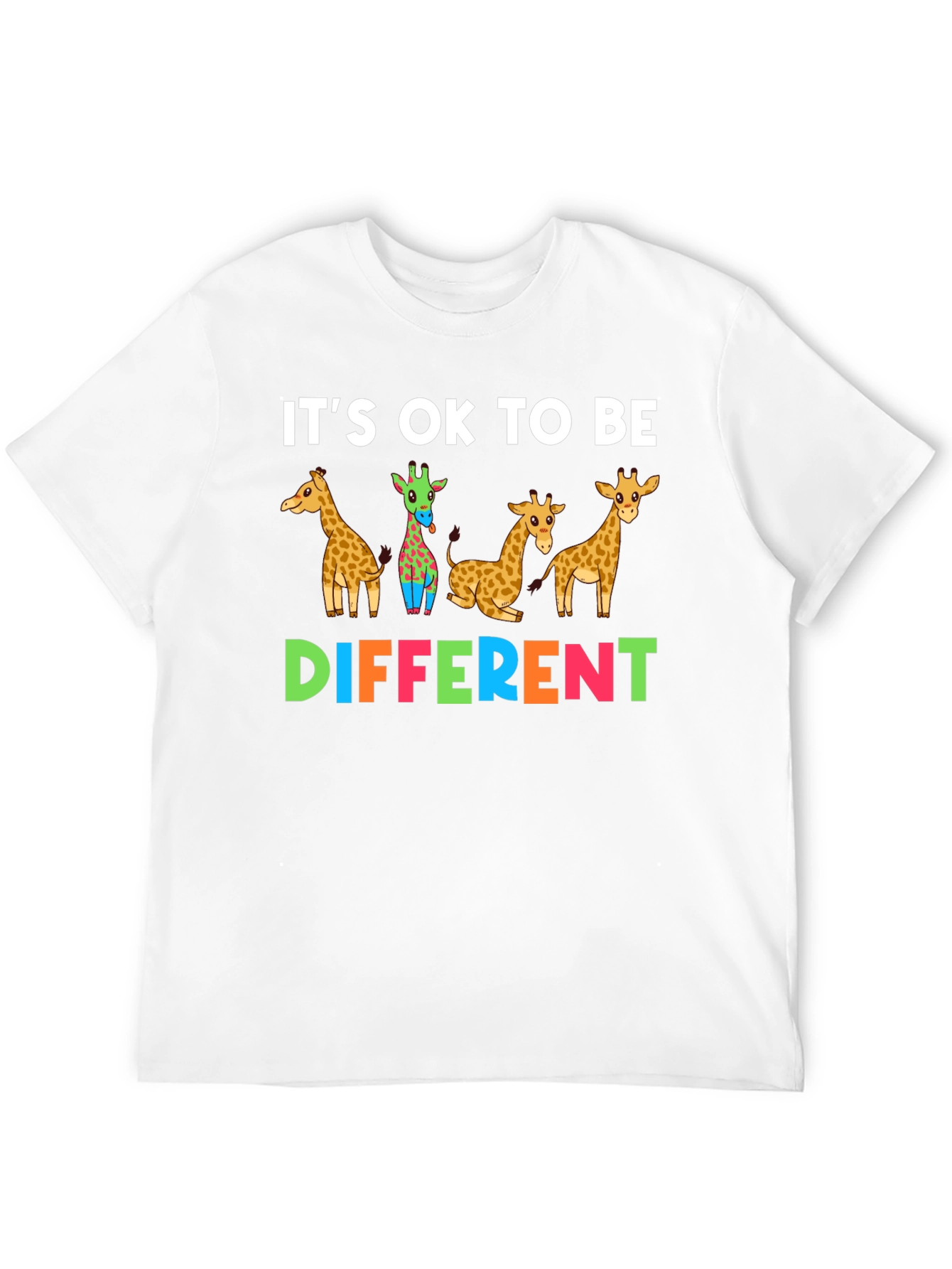 Black It's OK To Be Different Giraffe T-Shirt view 12
