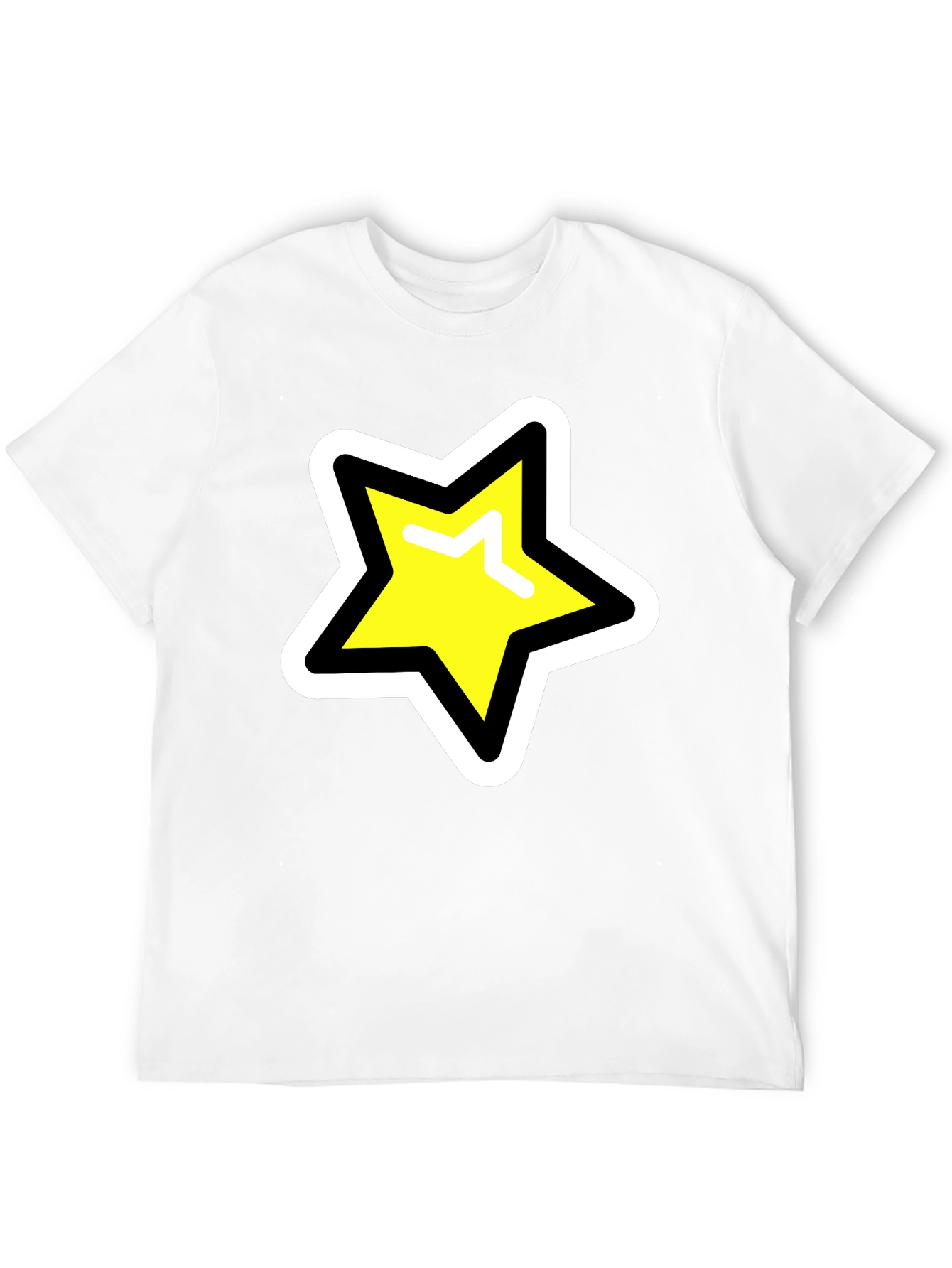 Black Star Graphic T-Shirt - Black Cotton Blend Casual Tee view 12