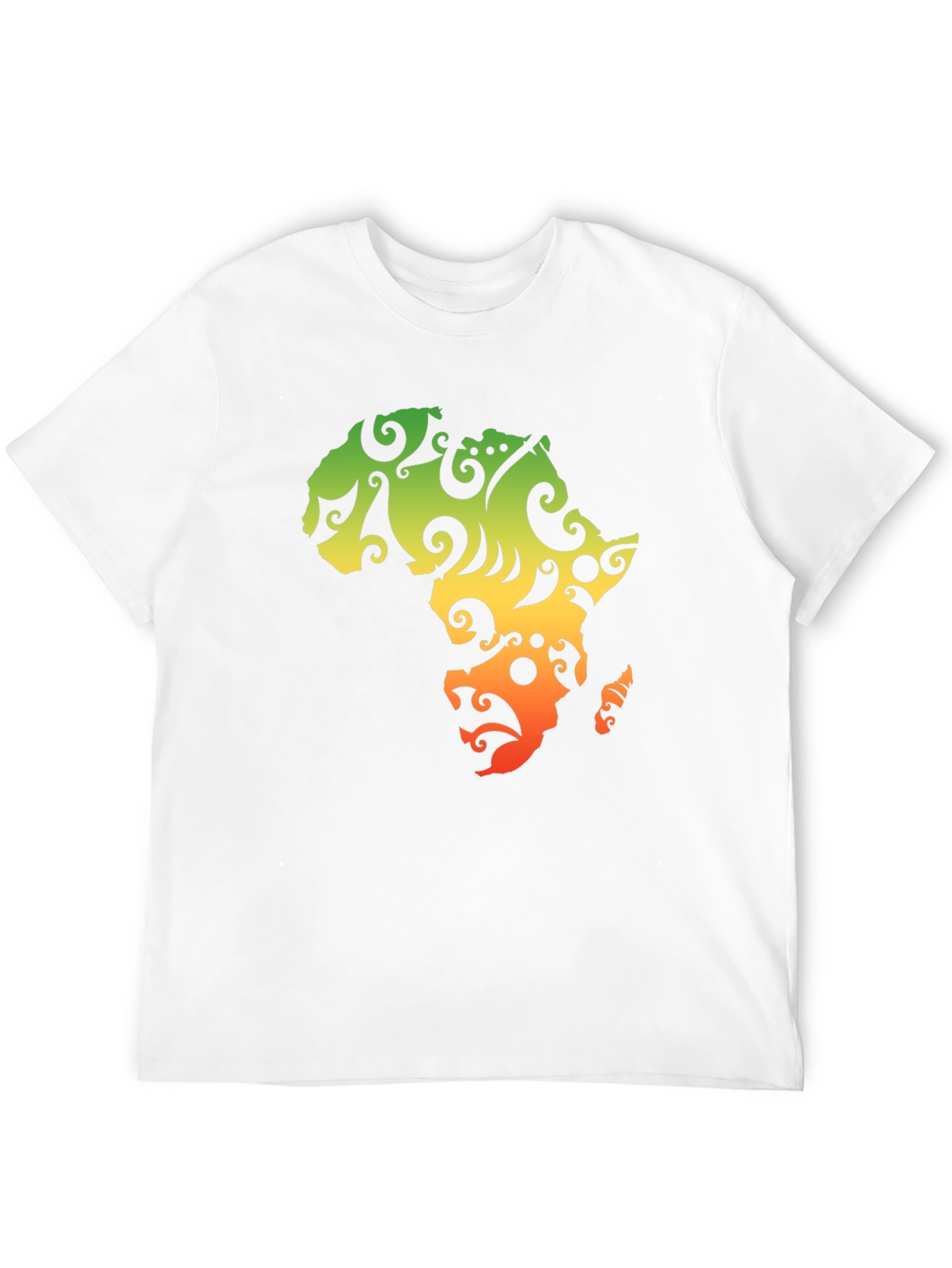 Black Africa Map Graphic T-Shirt - Black Cotton Tee view 12