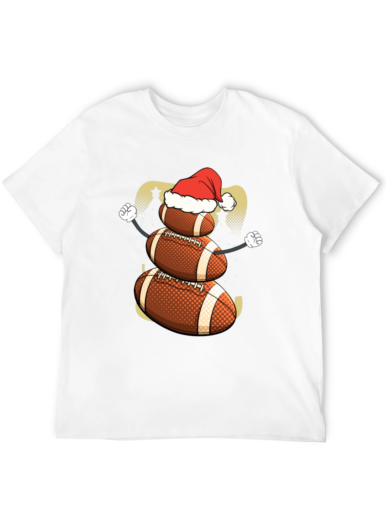Black Football Snowman Christmas T-Shirt view 12