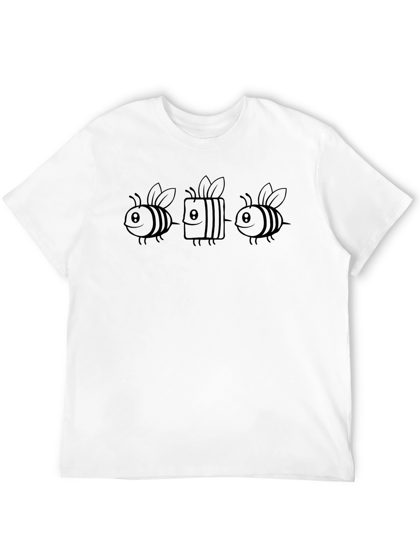 Black Funny Bee Graphic T-Shirt - Unisex view 12