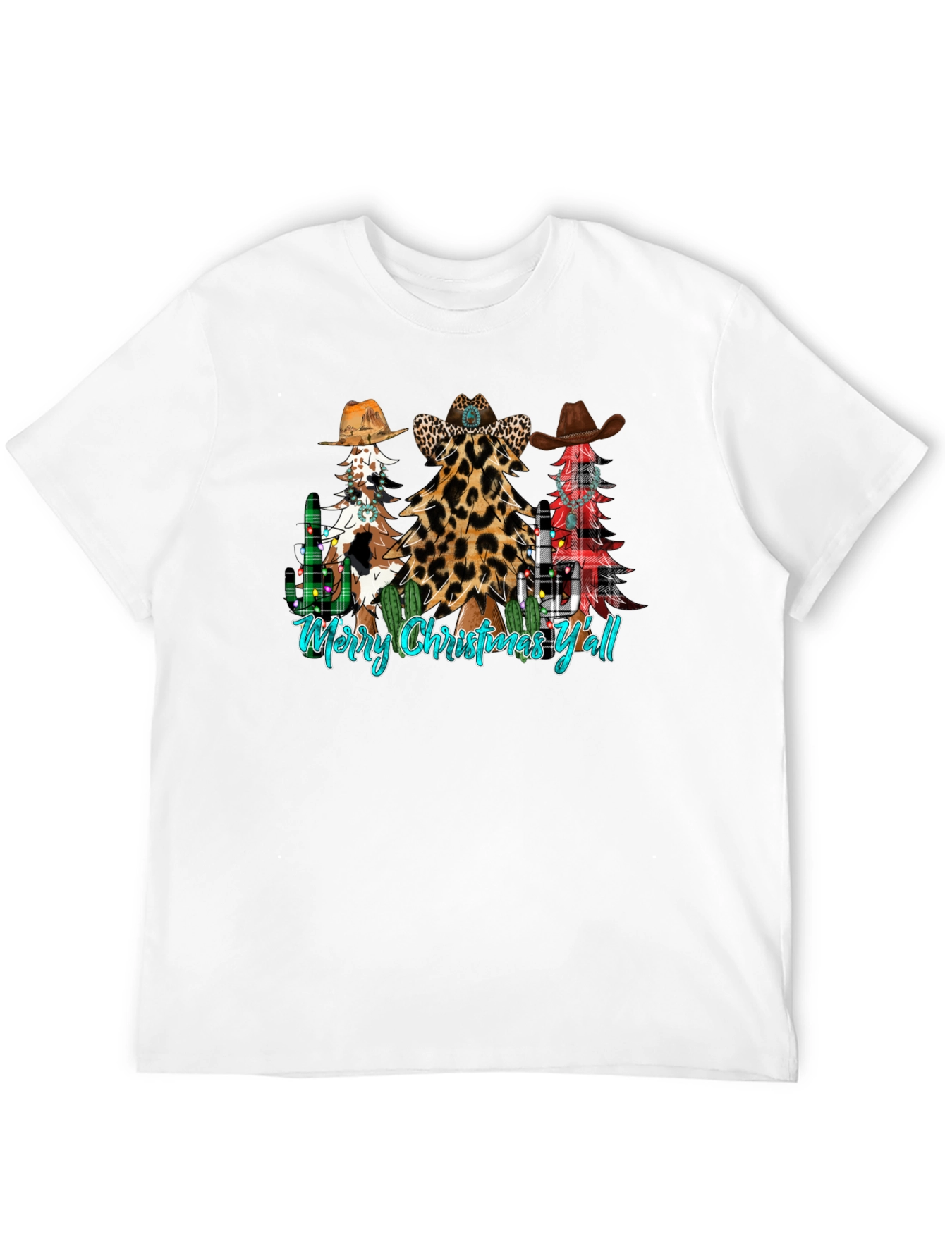 Black Merry Christmas Y'all T-Shirt view 12