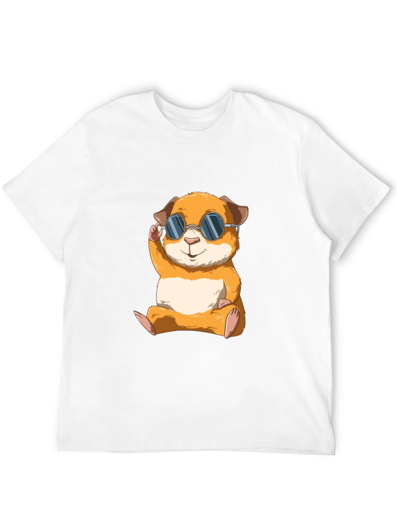 Black Cool Hamster Graphic Tee - Black Cotton T-Shirt view 12