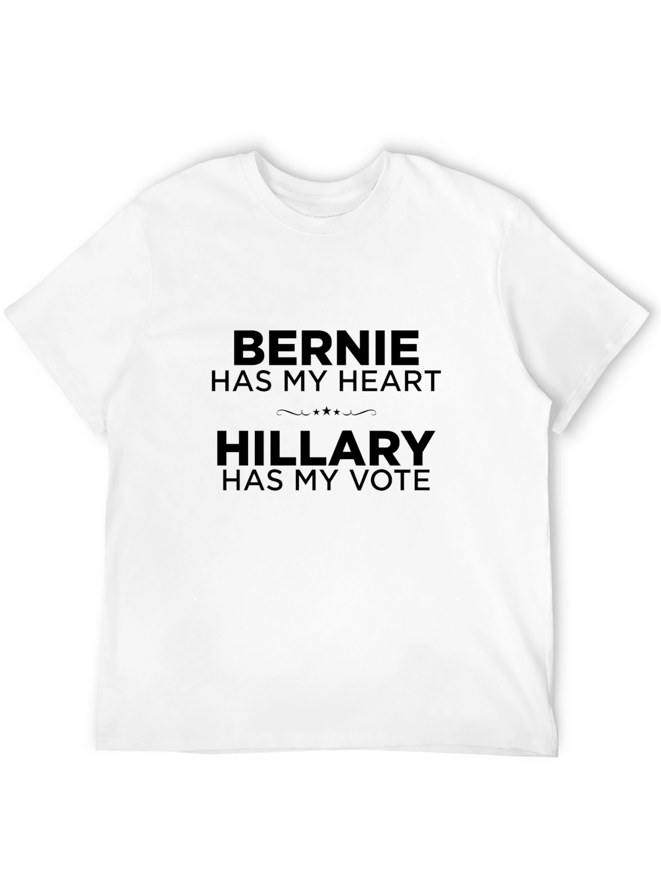Black Bernie Has My Heart Hillary Has My Vote T-Shirt view 12