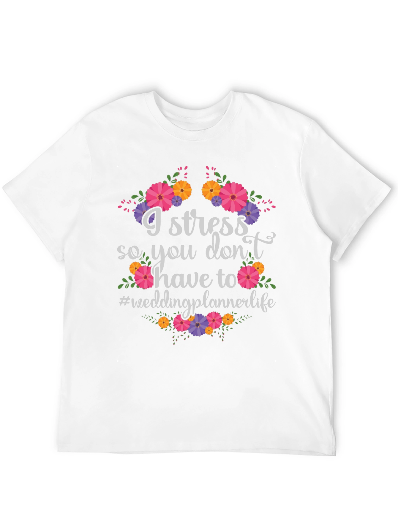 Black I Stress Wedding Planner T-Shirt view 12